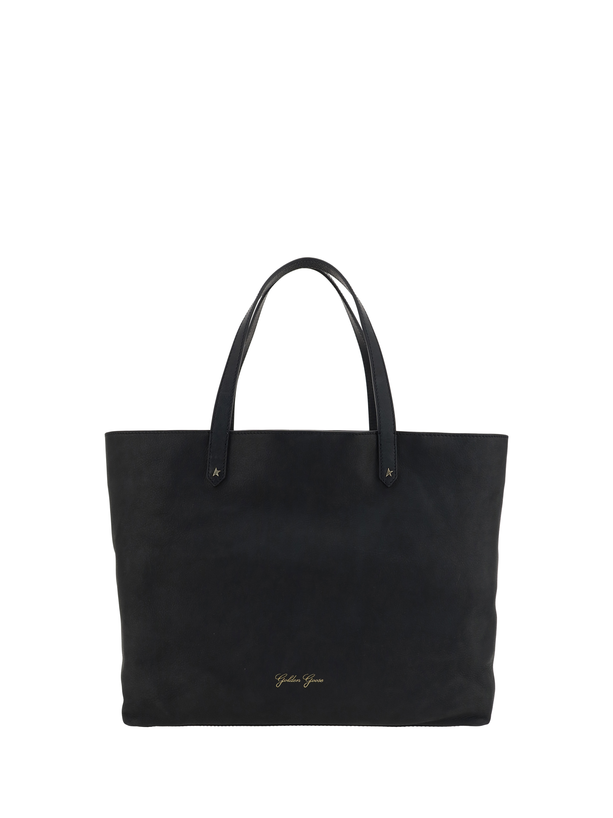 S black leather trapezium bag