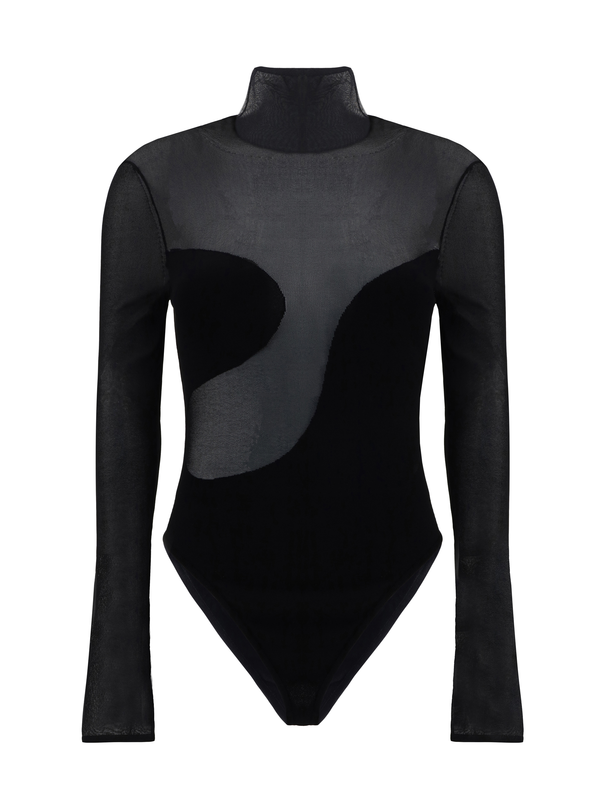 Nensi Dojaka Colour-block Long-sleeve Bodysuit In Black