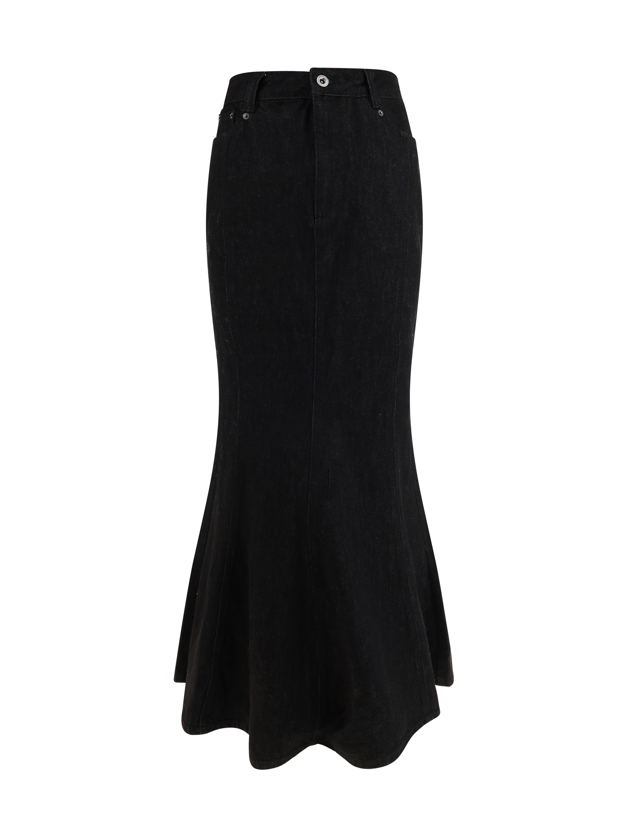 Shop Self-portrait Denim Skirt In Black