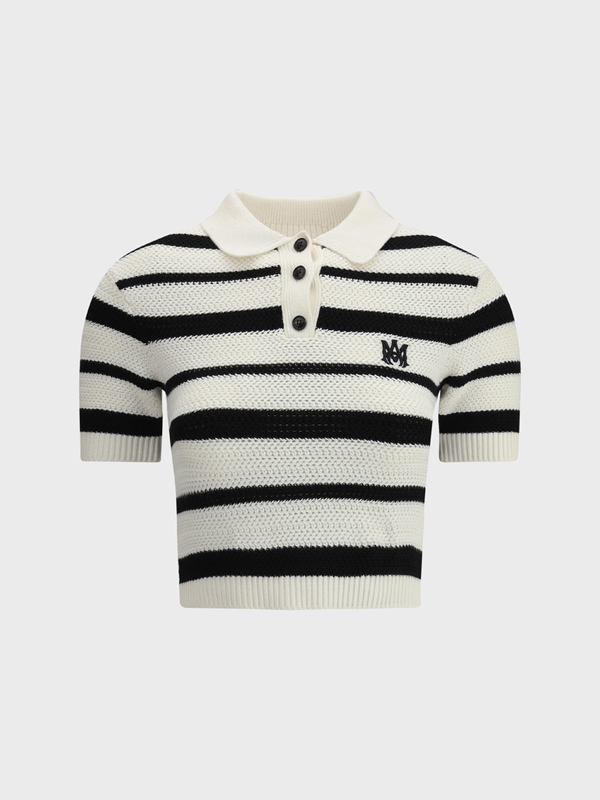 Polo cropped a righe