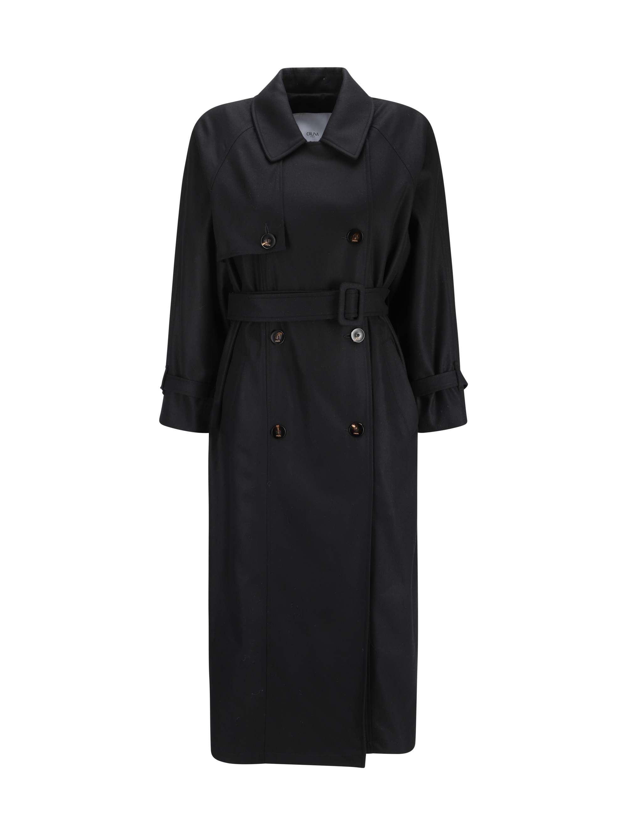 Shop Cruna Foulard Trench Coat In Nero