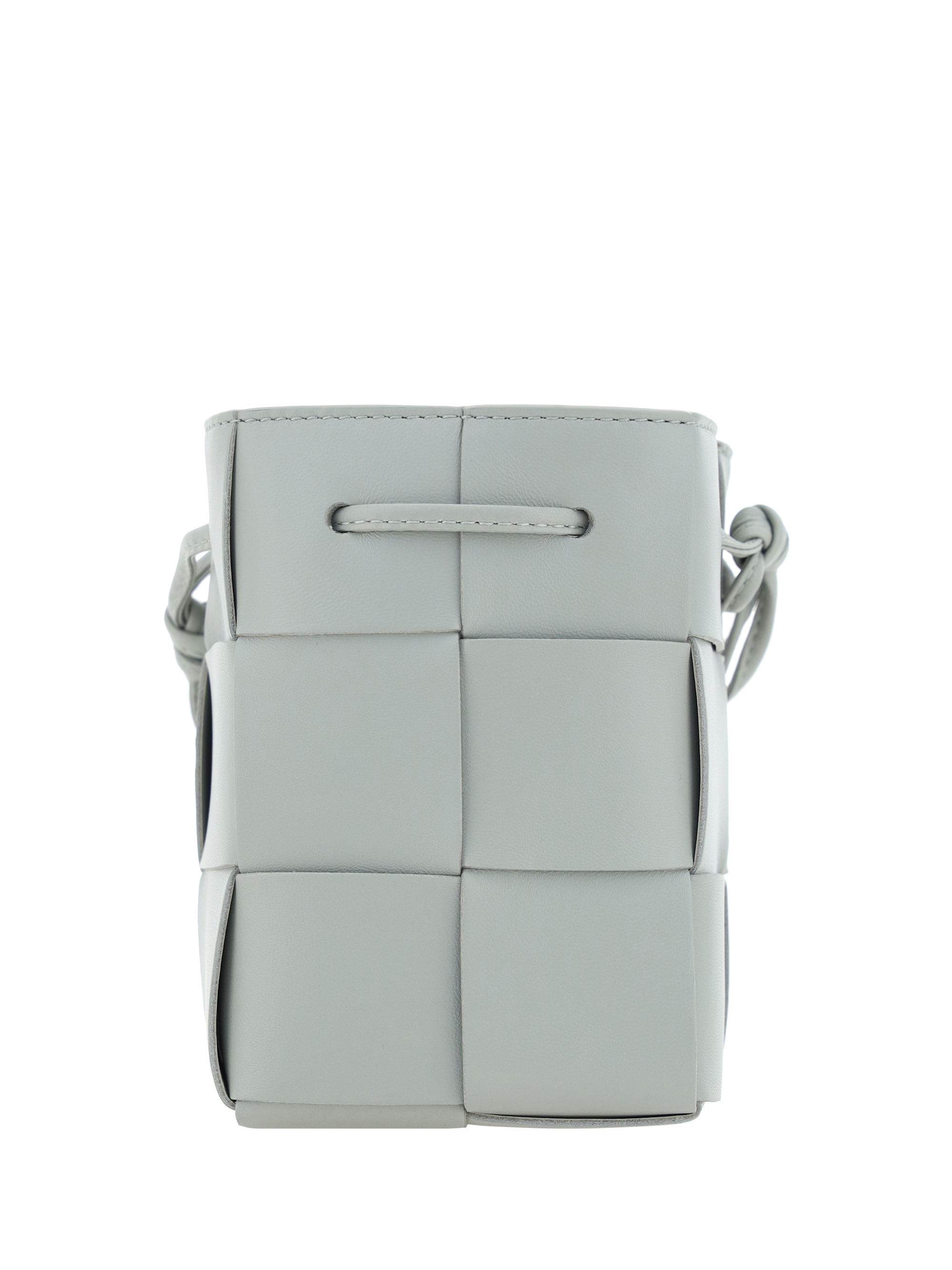 Shop Bottega Veneta Mini Bucket Bag In Agate Grey/gold