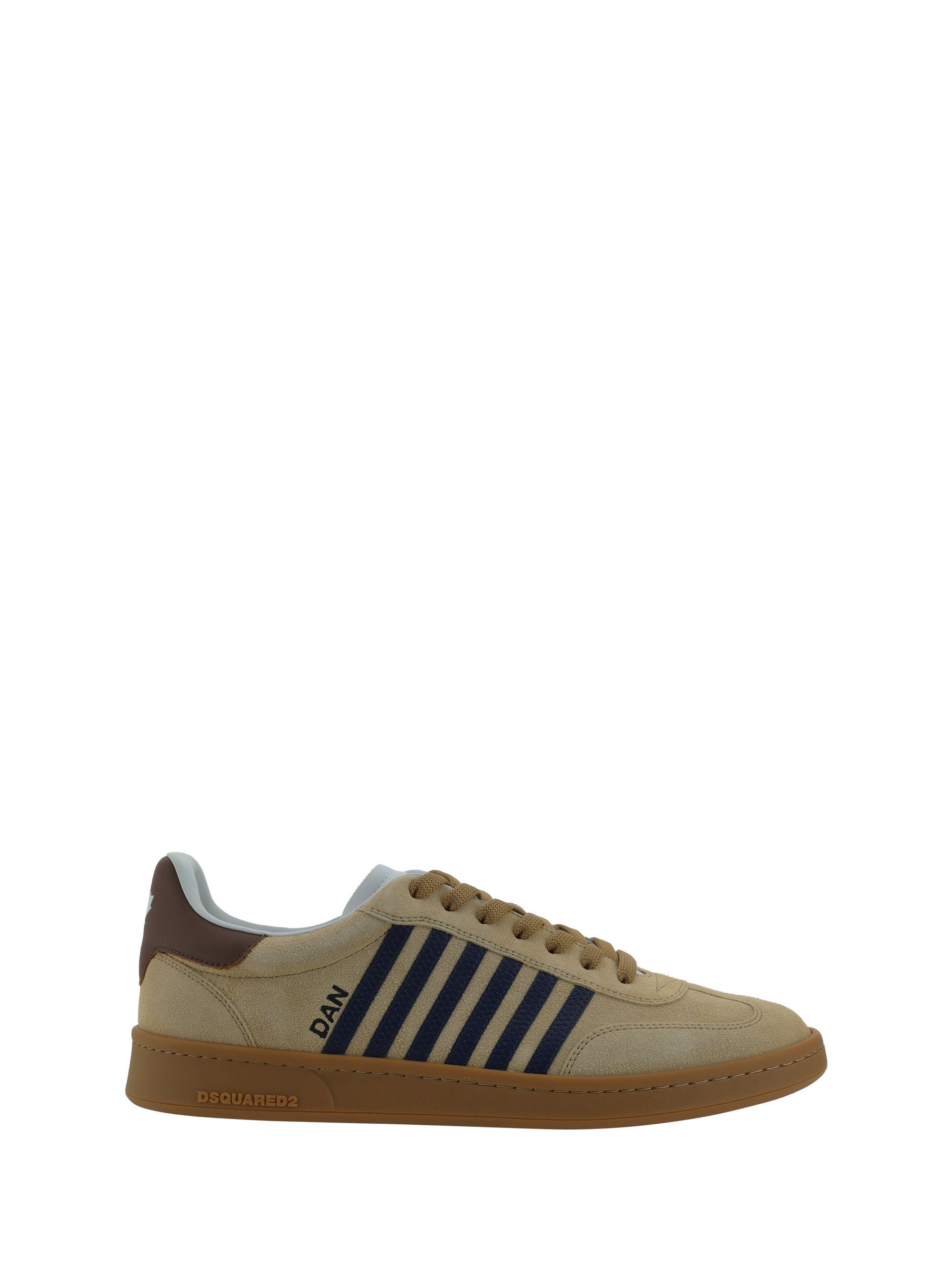 Shop Dsquared2 Boxer Sneakers In Beige+blu+marrone