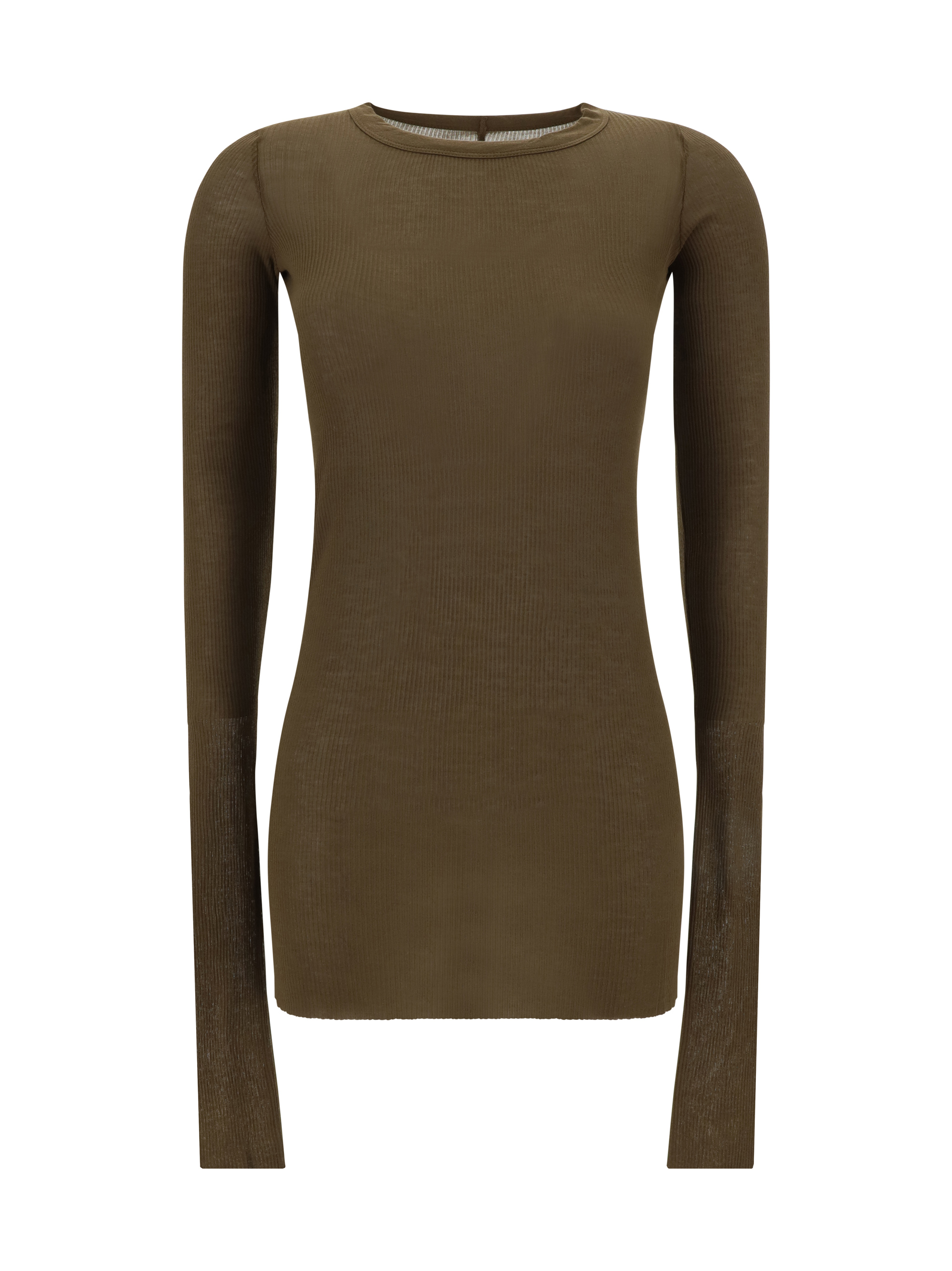 Shop Rick Owens Long Sleeve Jersey In Bean