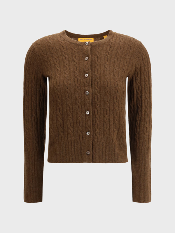 Cardigan a trecce in cashmere