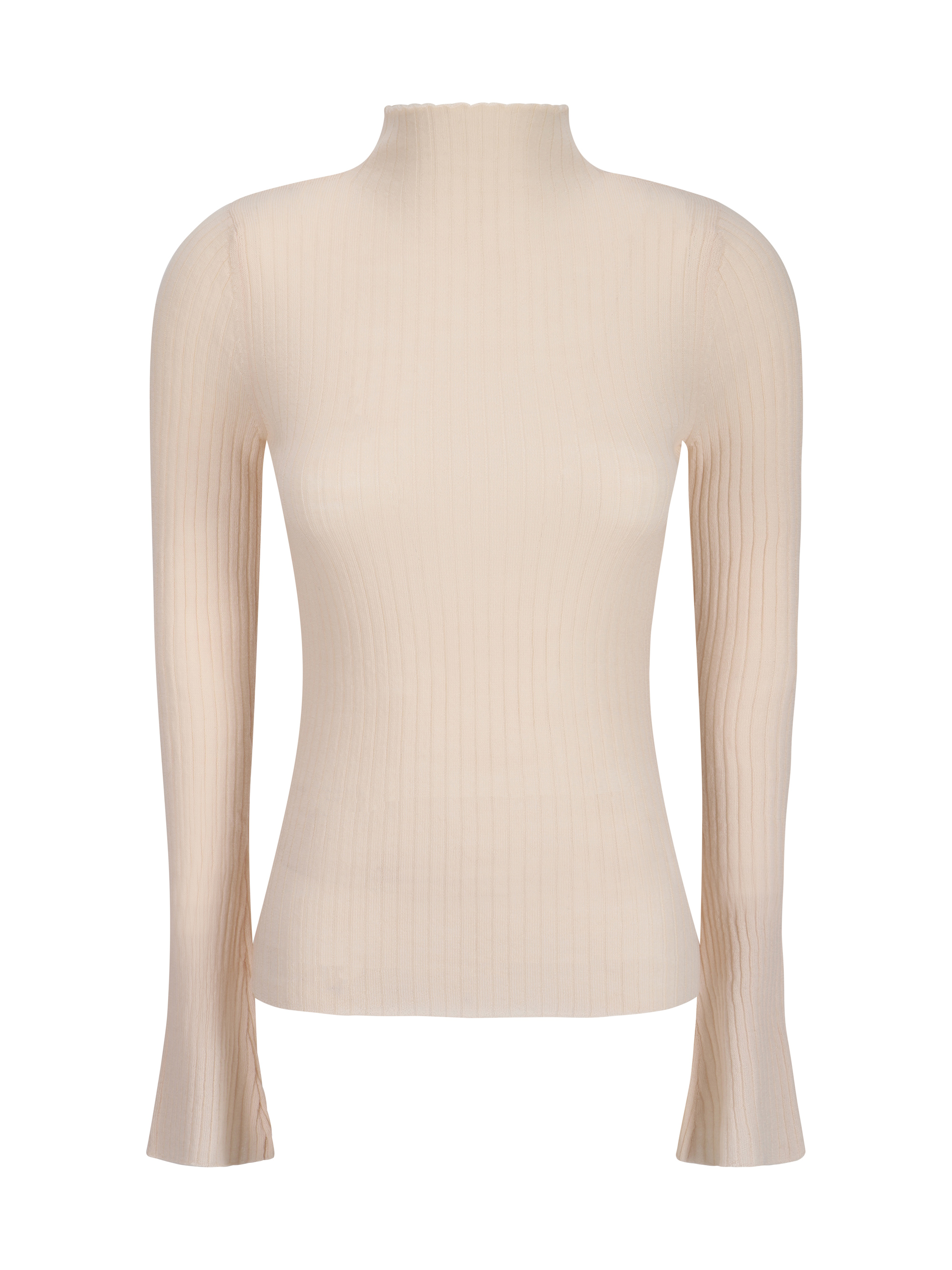 Shop Cruna Fitted Mock Neck Top In Cipria