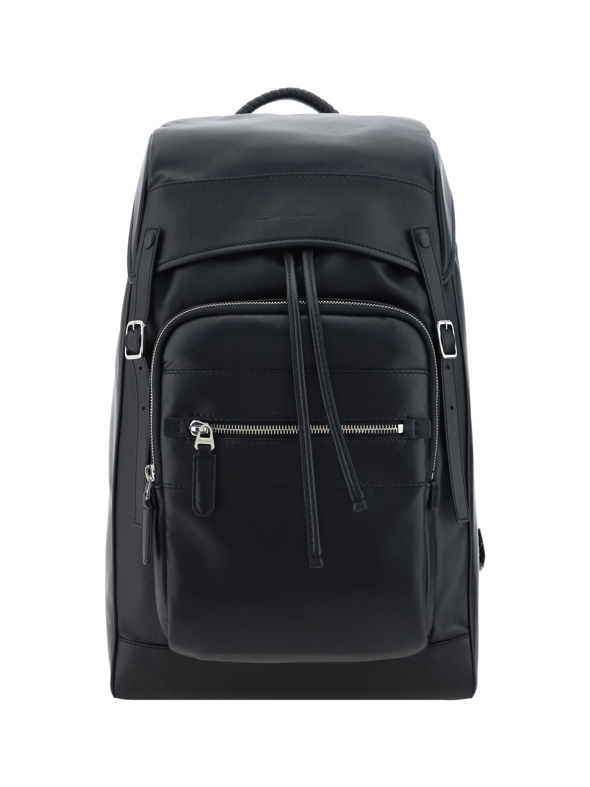 Shop Santoni Backpack In Black