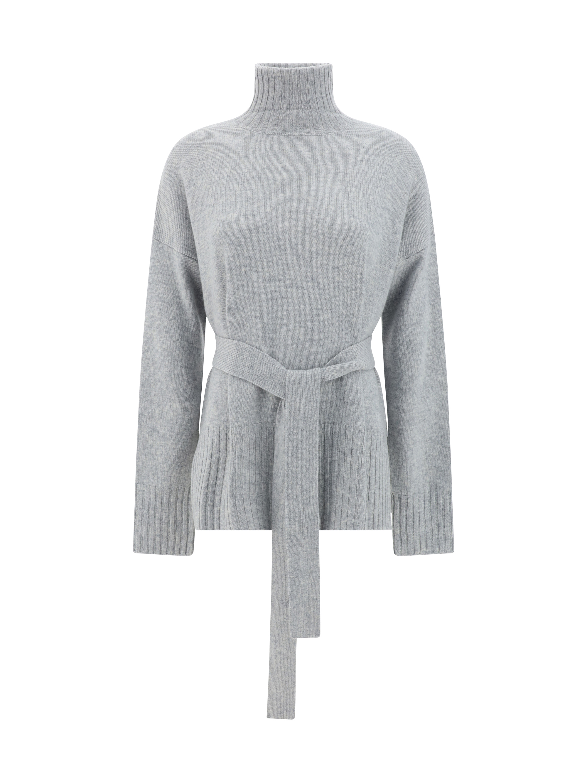 Shop Wild Cashmere Turtleneck Sweater In Light Grey