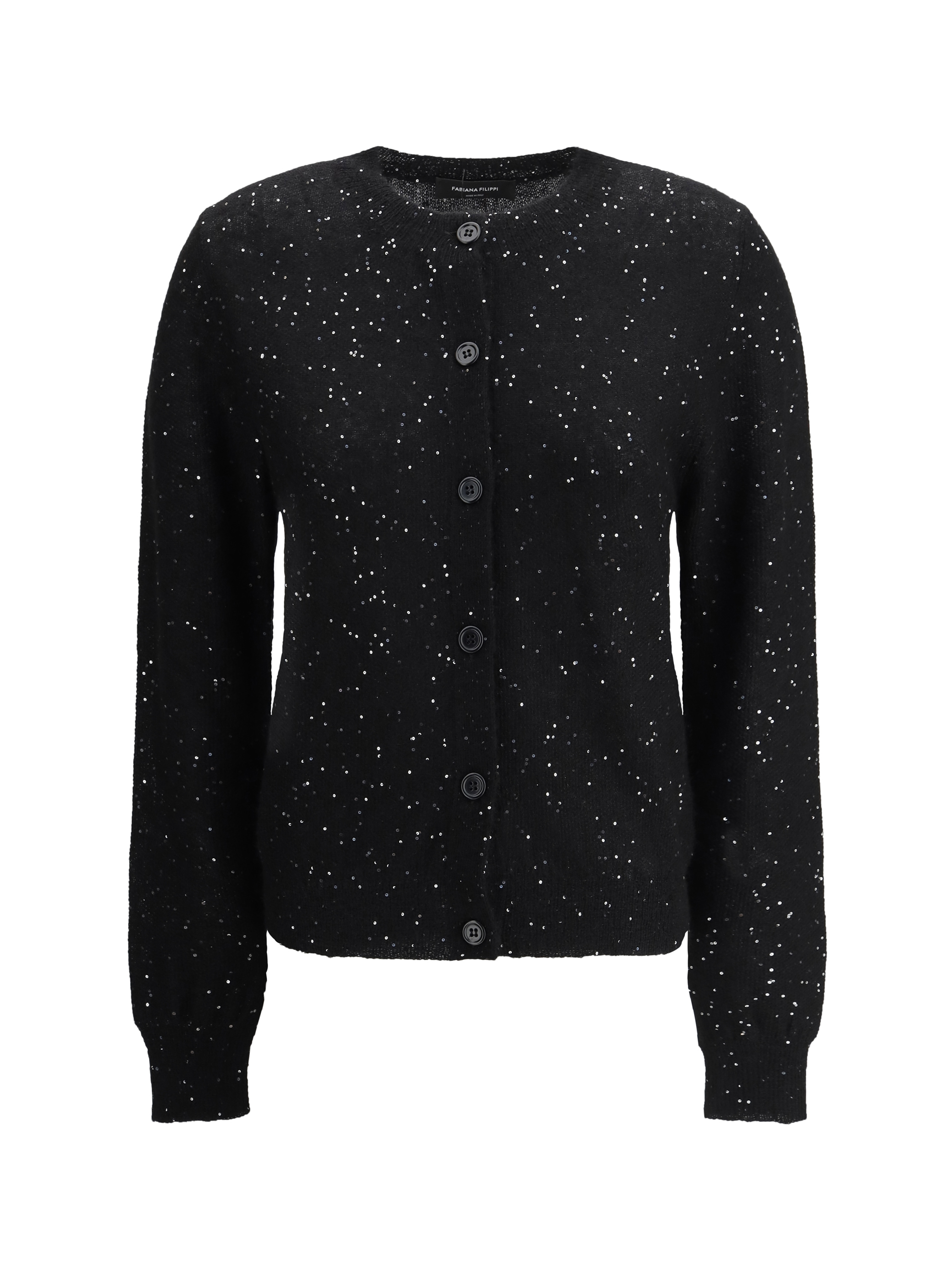 Shop Fabiana Filippi Sequined Cardigan In Nero