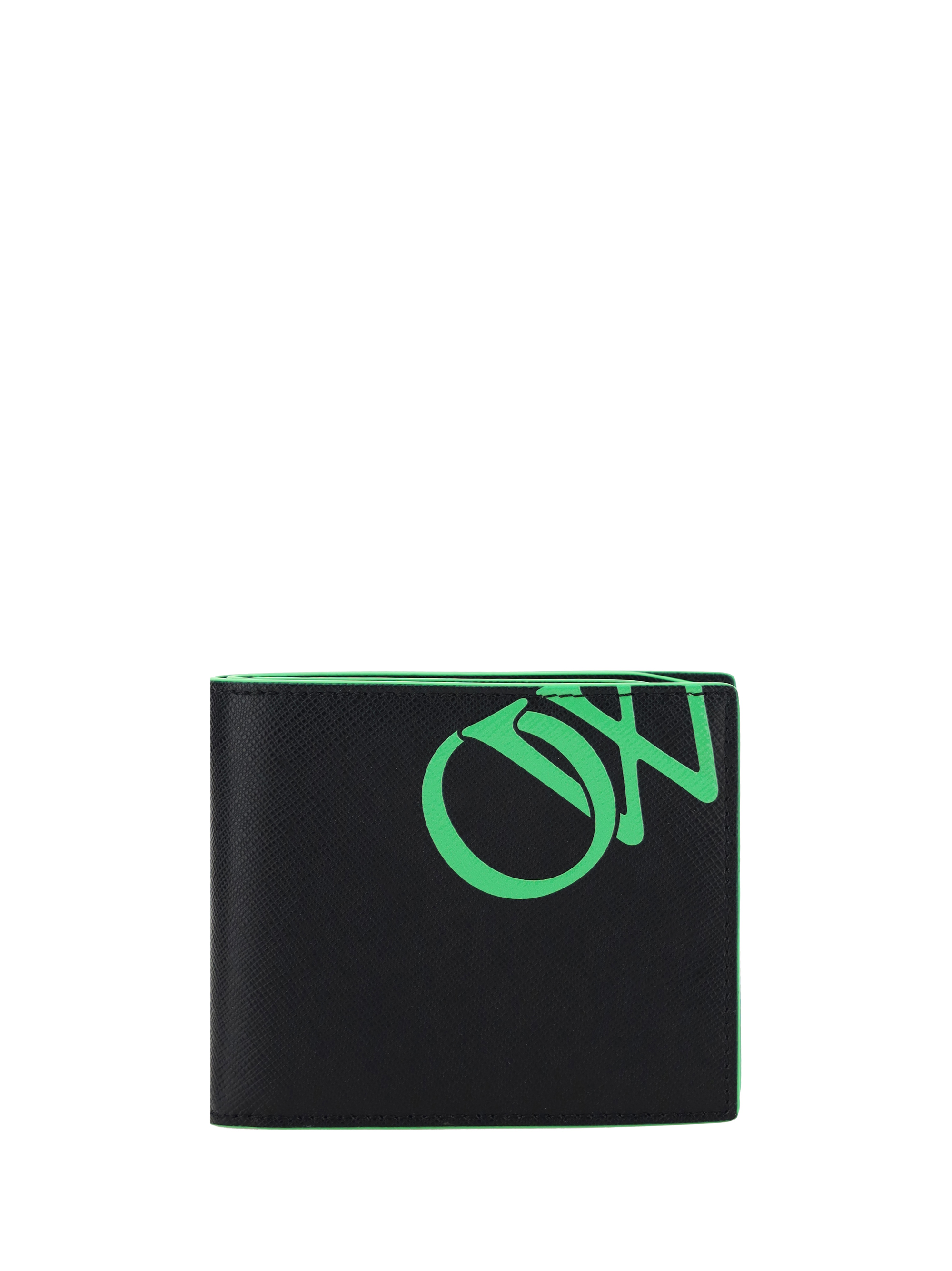 Off-white Wallet In Black Green Fluo
