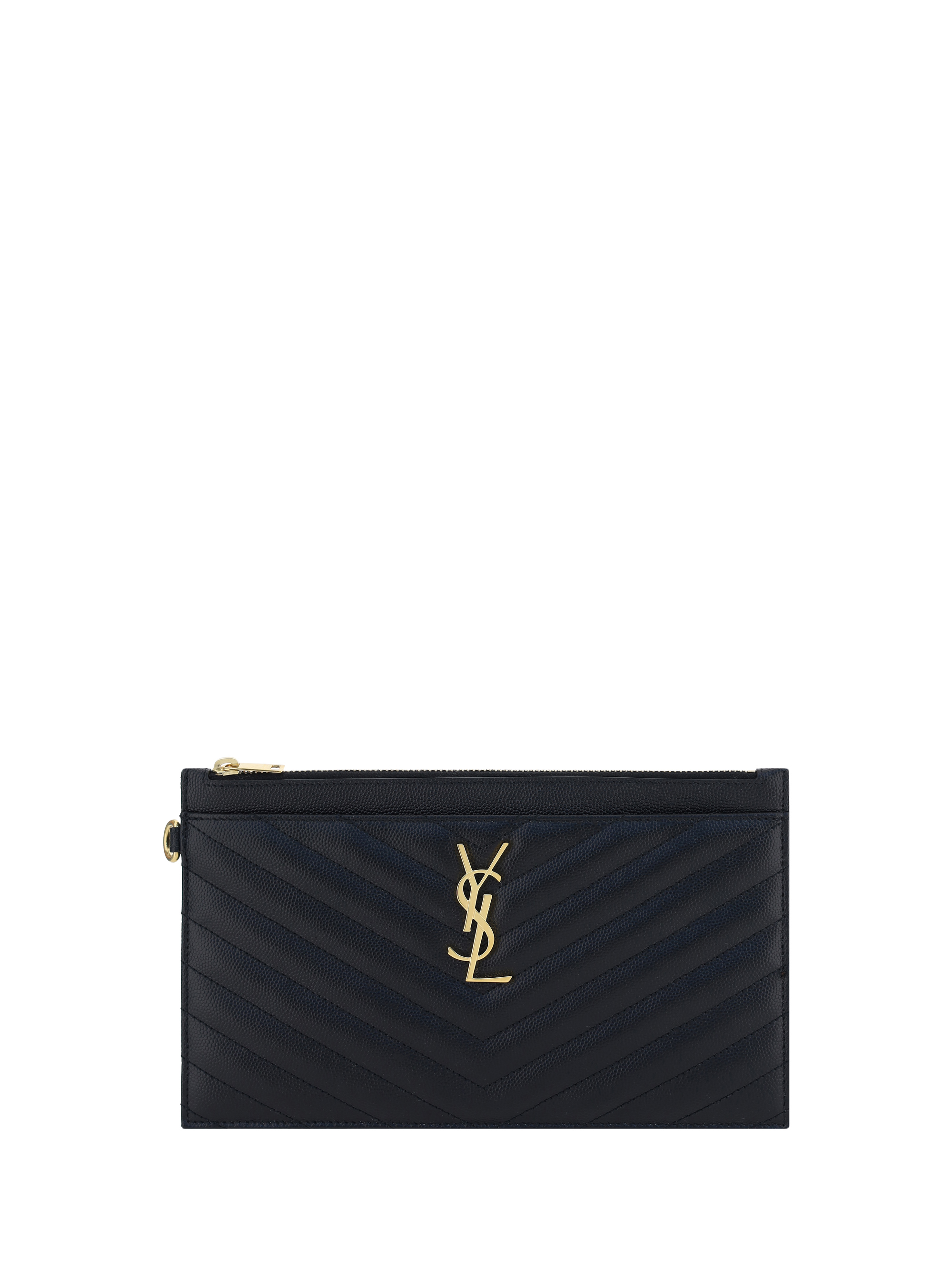 Saint Laurent Ysl Clutch Bag In Nero