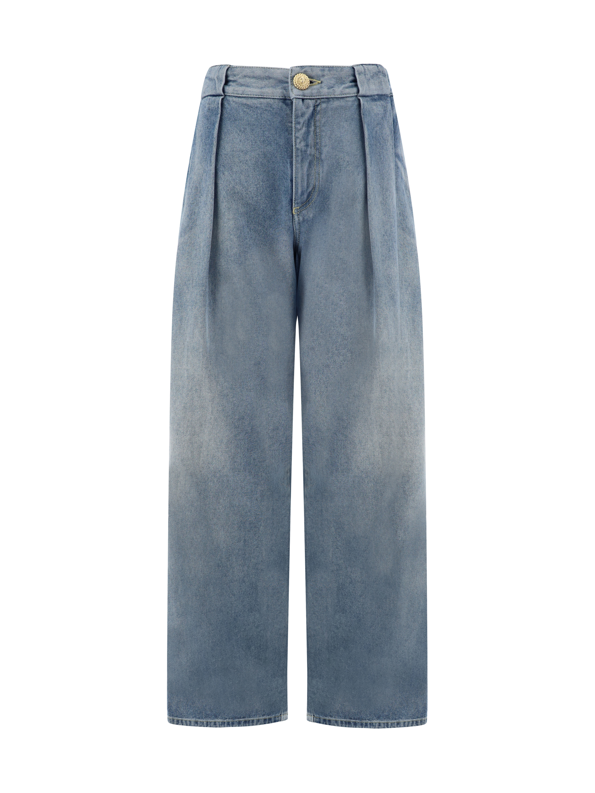 Shop Balmain Jeans In Bleu Jean Clair