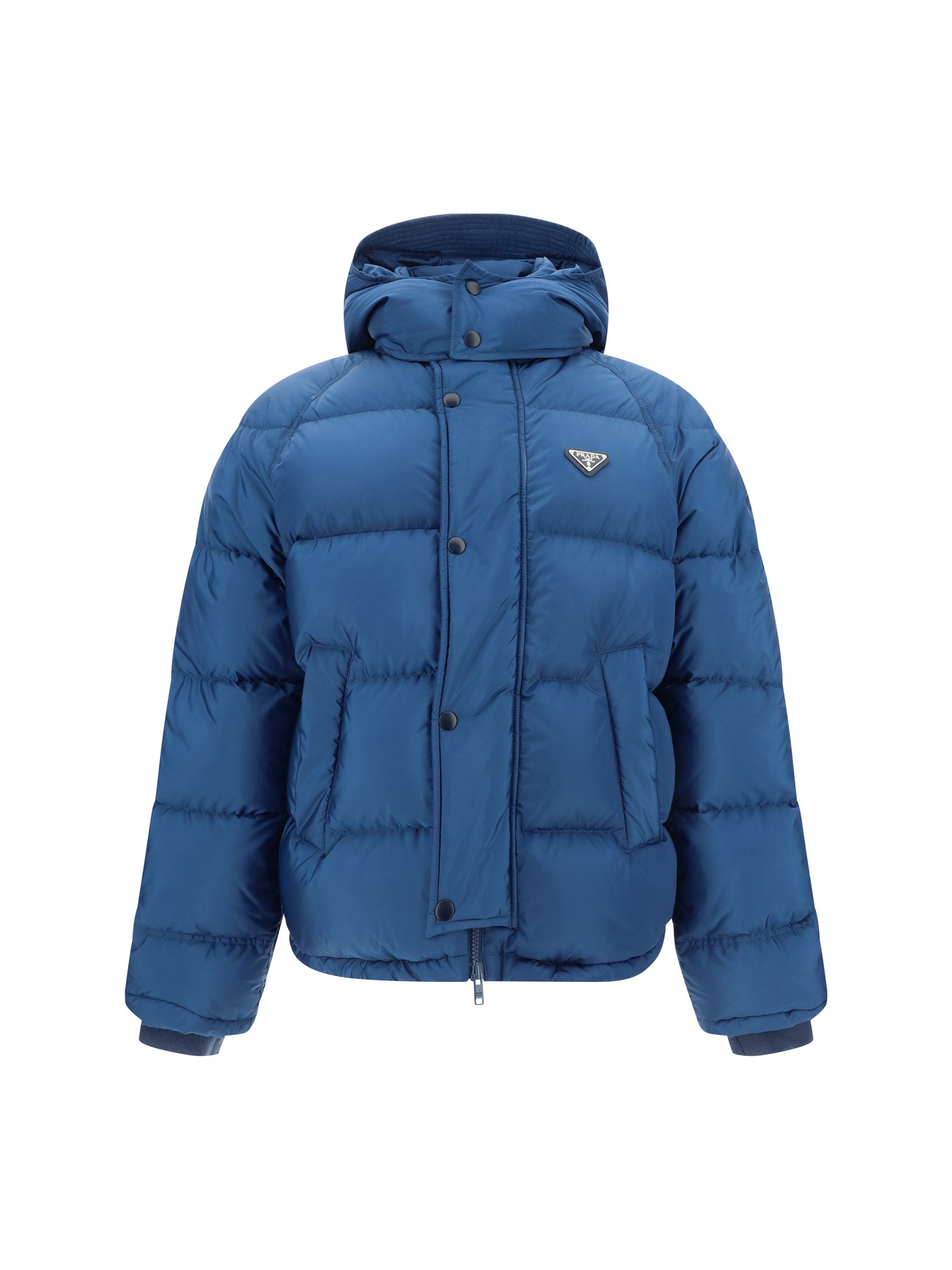 Shop Prada Down Jacket In Aviazione