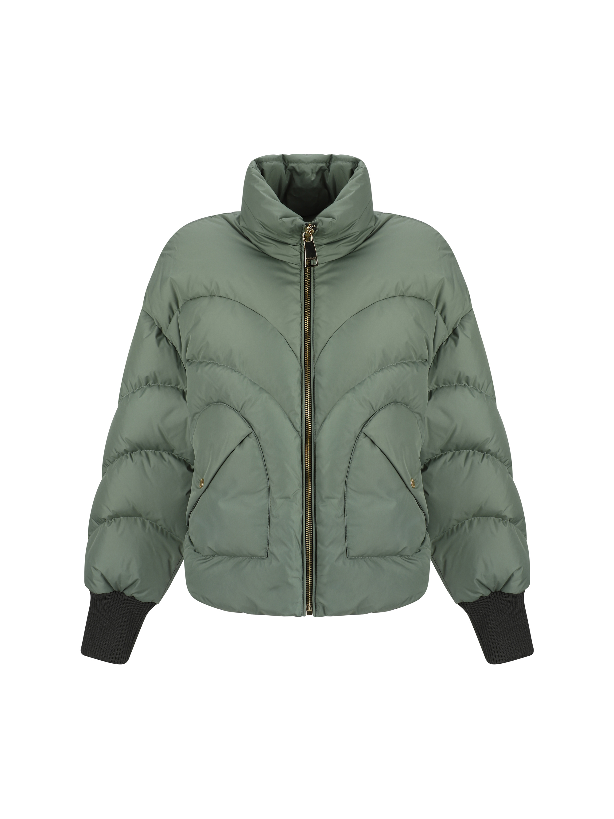 Shop Khrisjoy Corazon Shiny Down Jacket In Sage