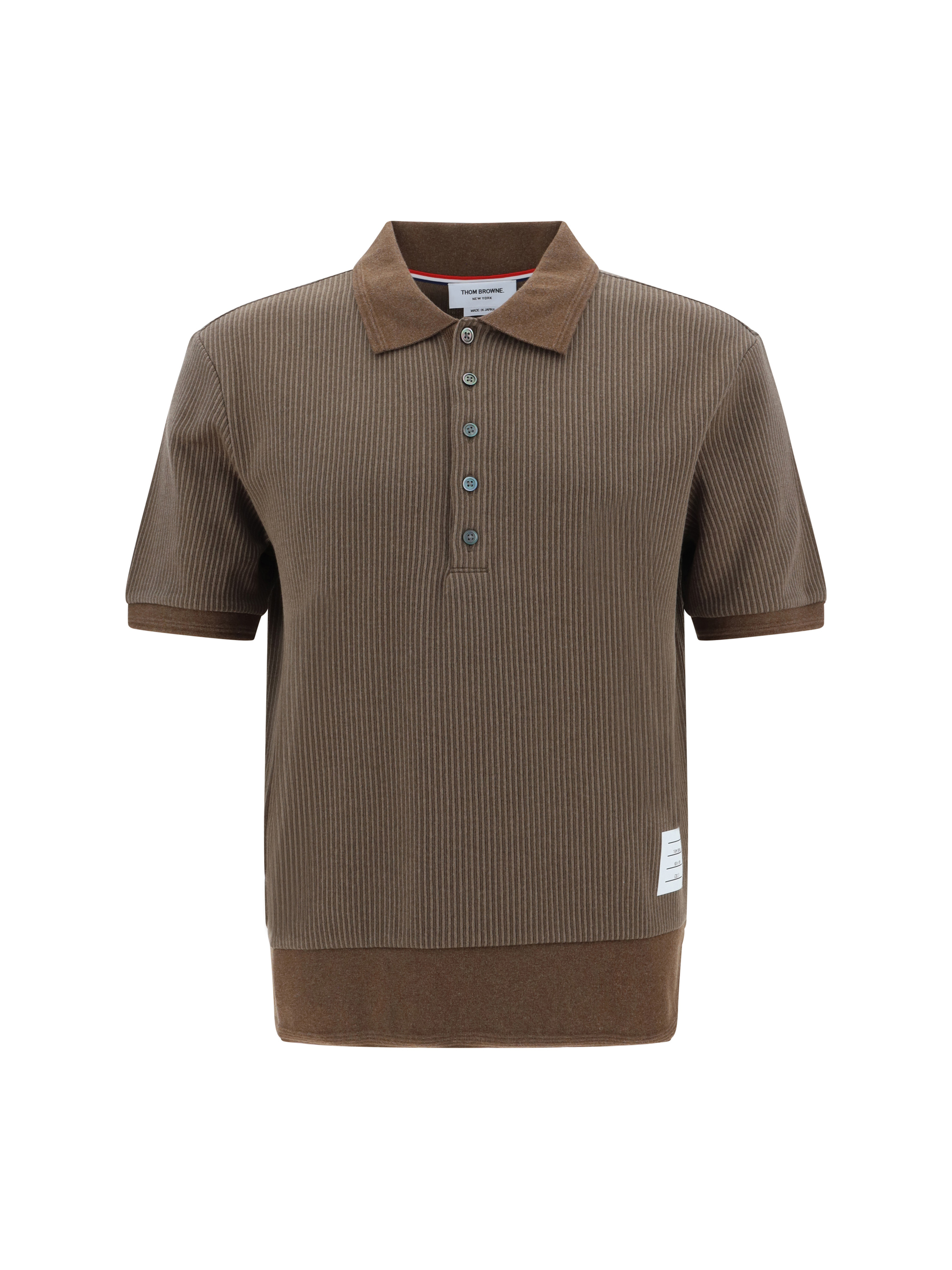 Shop Thom Browne Polo Shirt In Med Brown