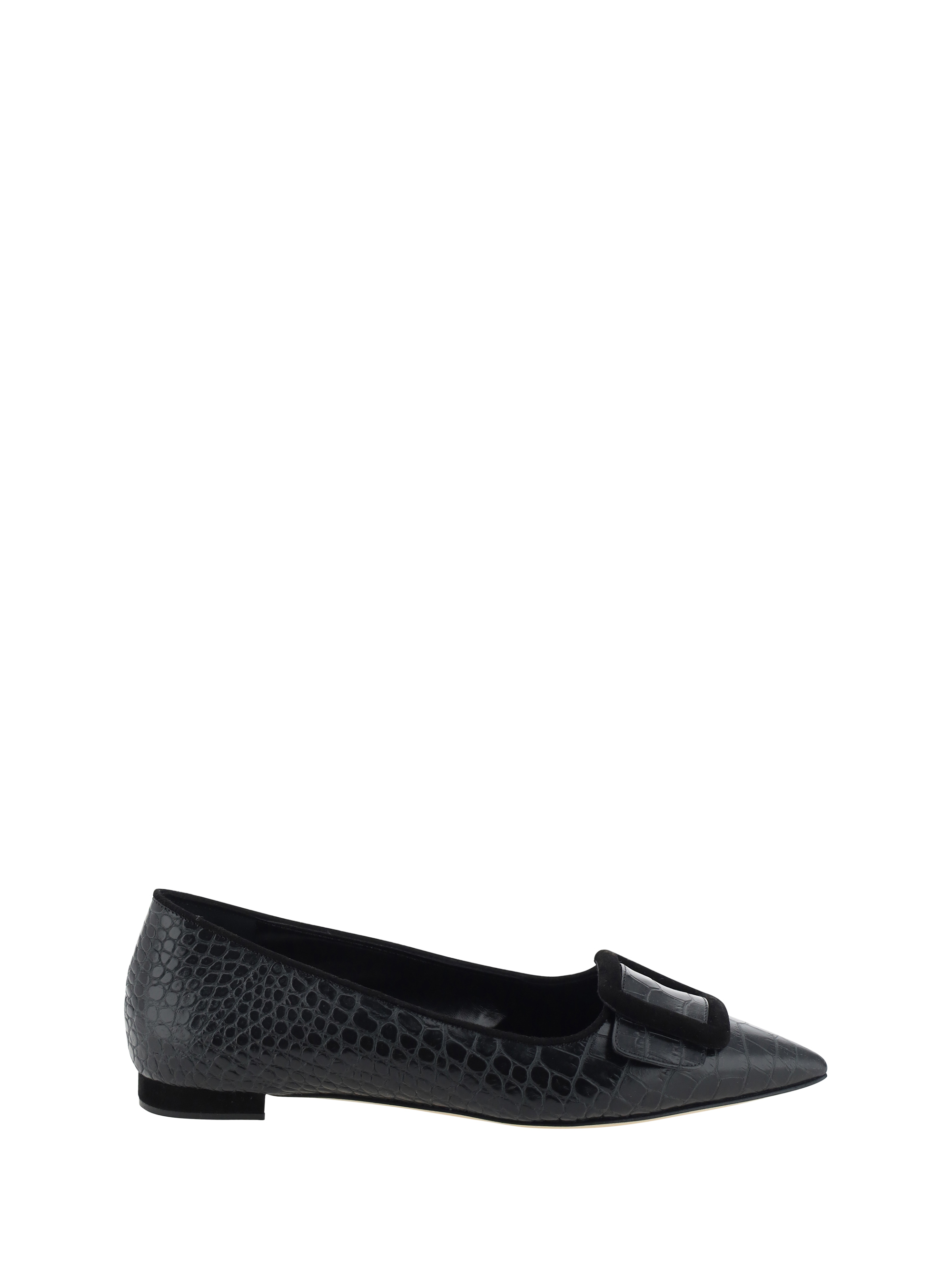 Shop Manolo Blahnik Maysale Ballerinas In Blck