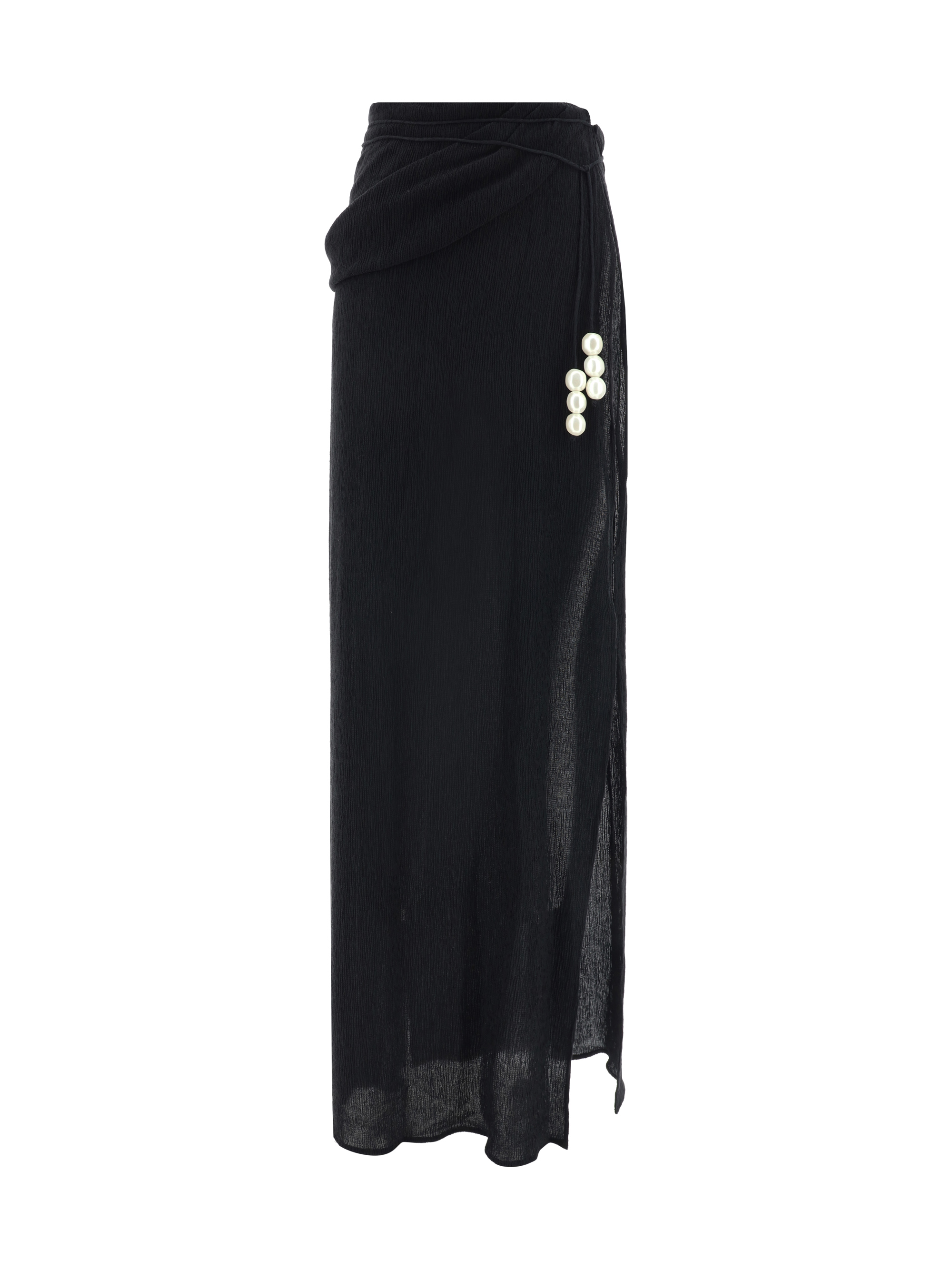 Shop Magda Butrym Pareo Long Skirt In Black