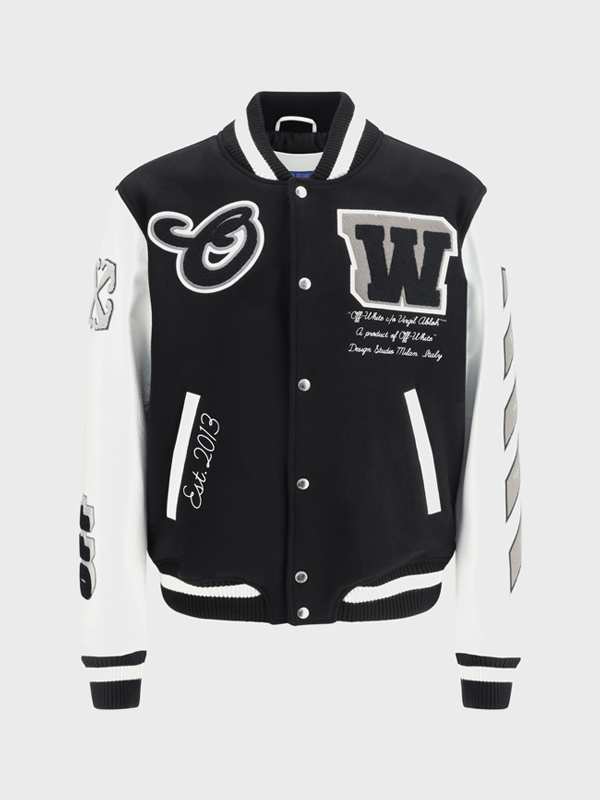 Leather and wool varsity...