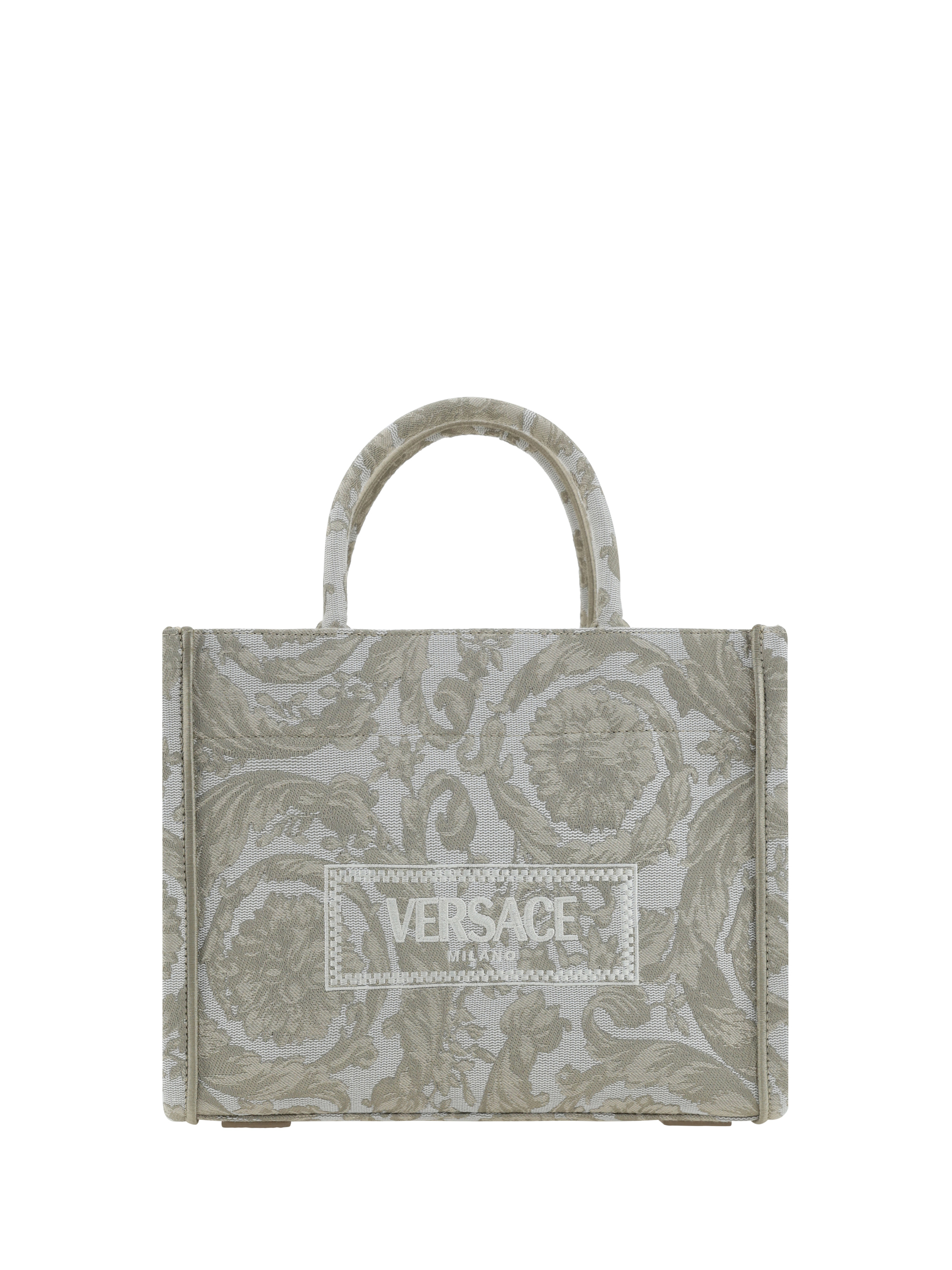Versace Athena Handbag In Beige+beige- Gold
