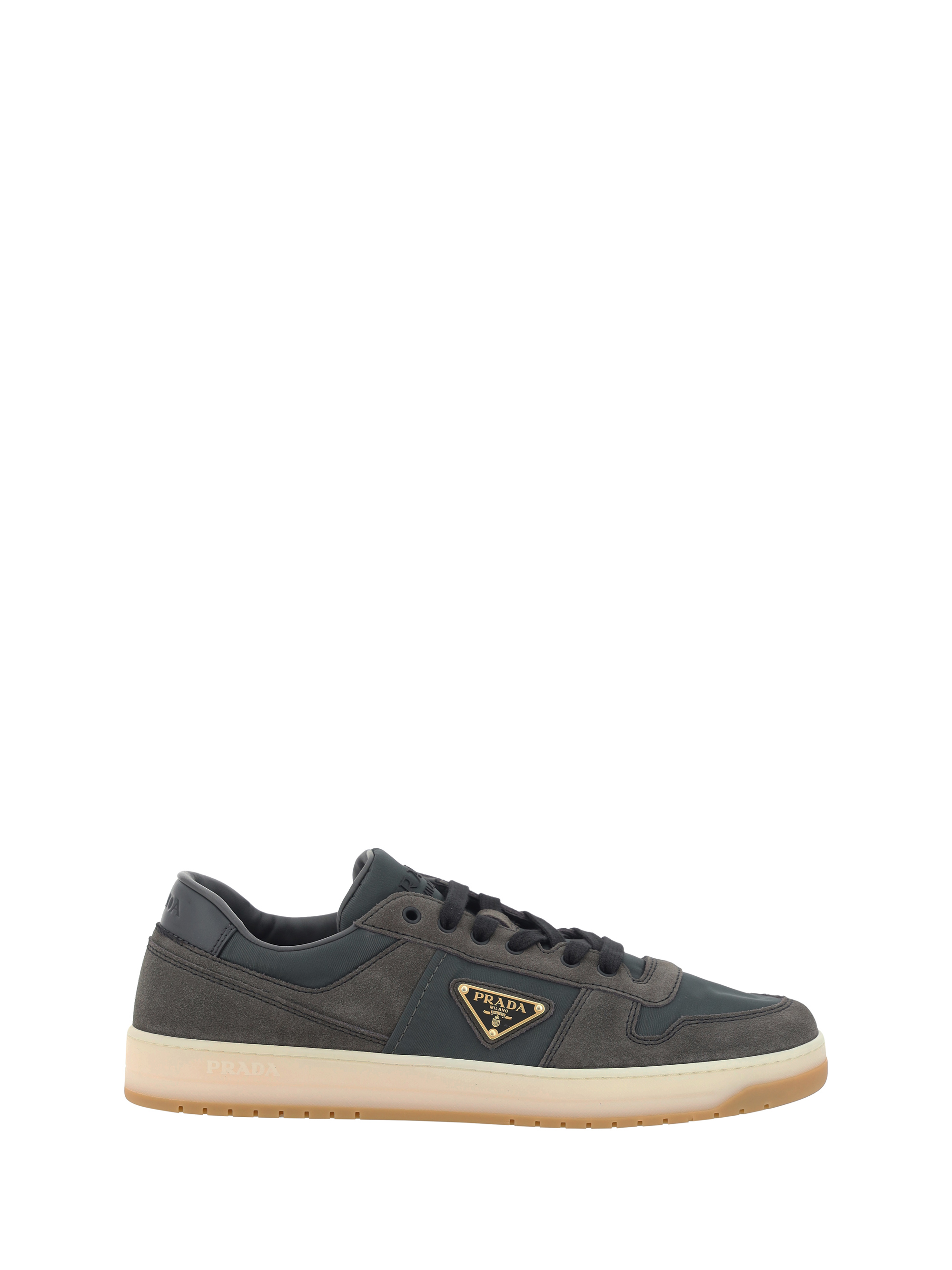 Shop Prada Downtown Sneakers In Ematite+piombo