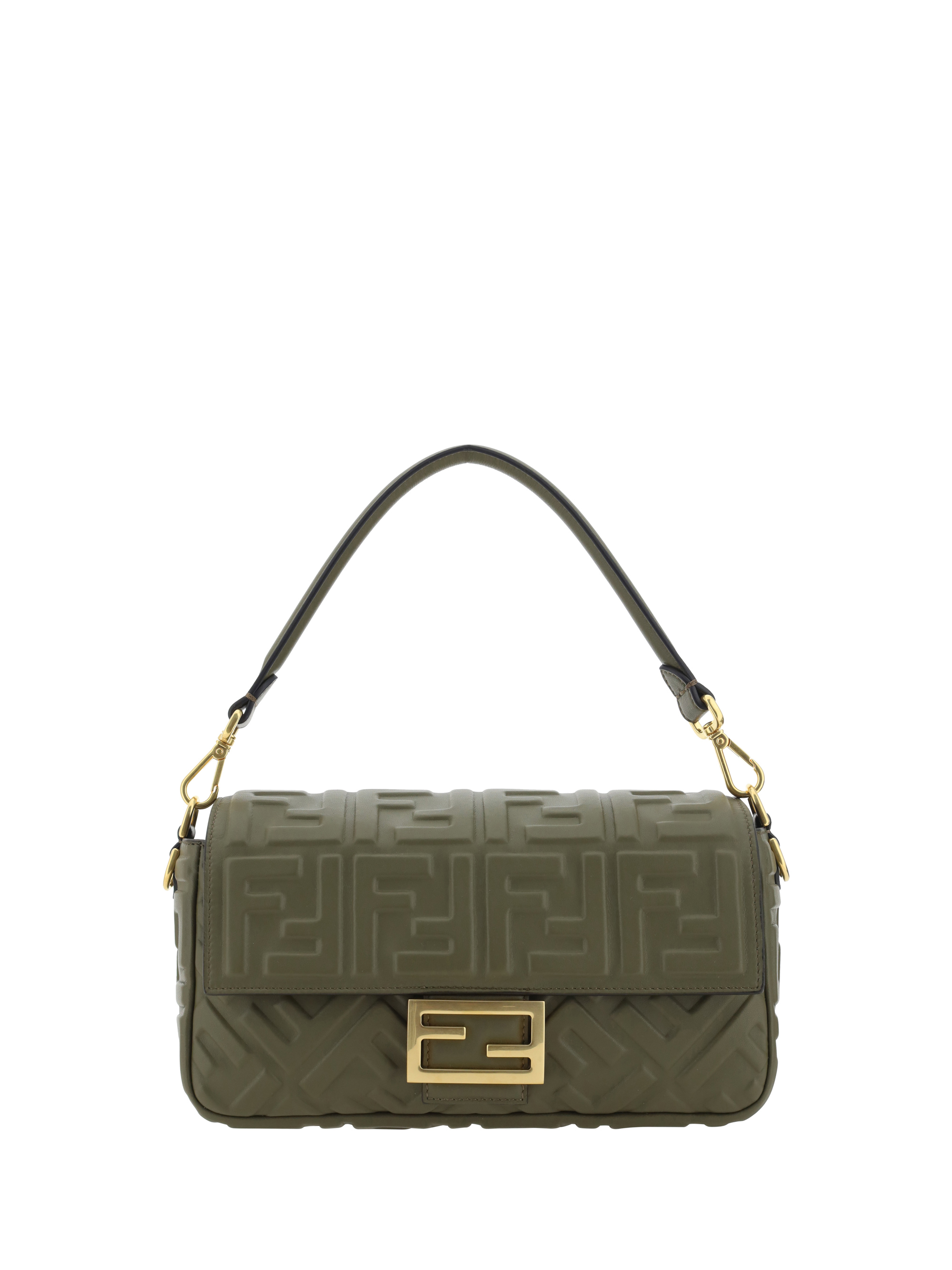 Shop Fendi Baguette Handbag In Avocado+ovibr