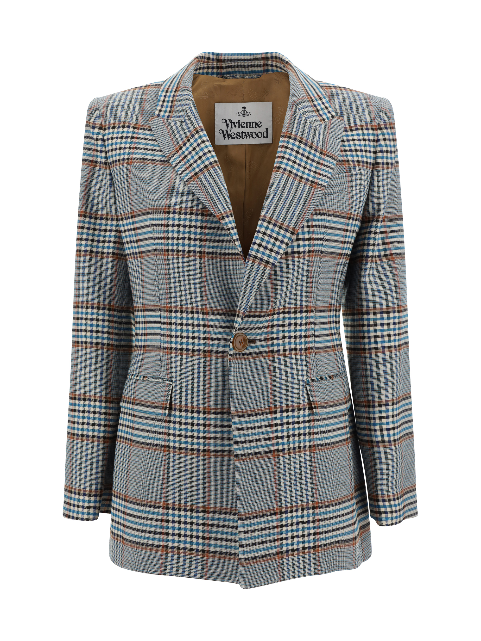 Vivienne Westwood Checked Single-breasted Blazer In Blue