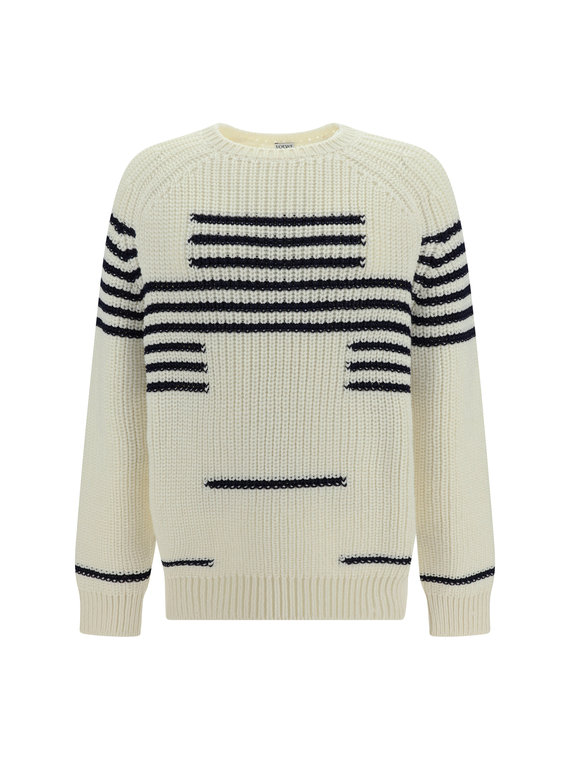 Shop Loewe Sweater In Off-white/navy