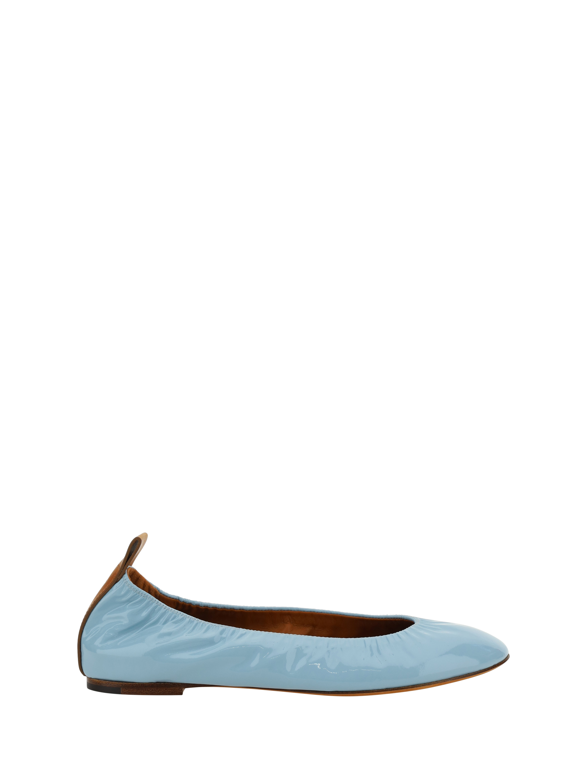 Lanvin Patent Leather Ballerina Flats In  Blue