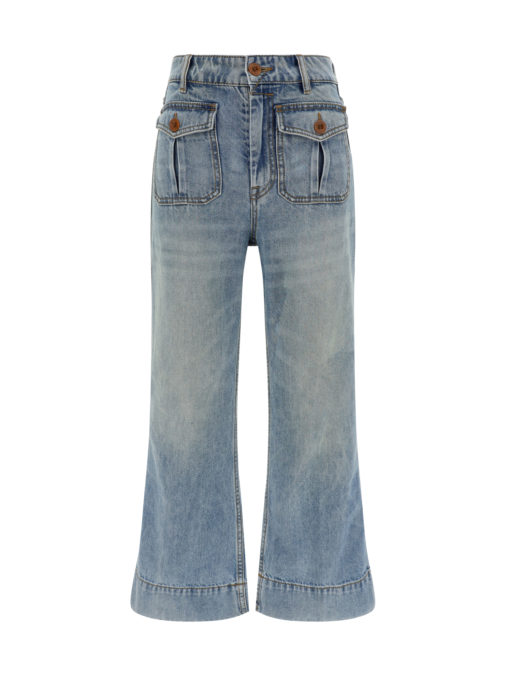 Shop Zimmermann Flare Jeans In Faded Blue