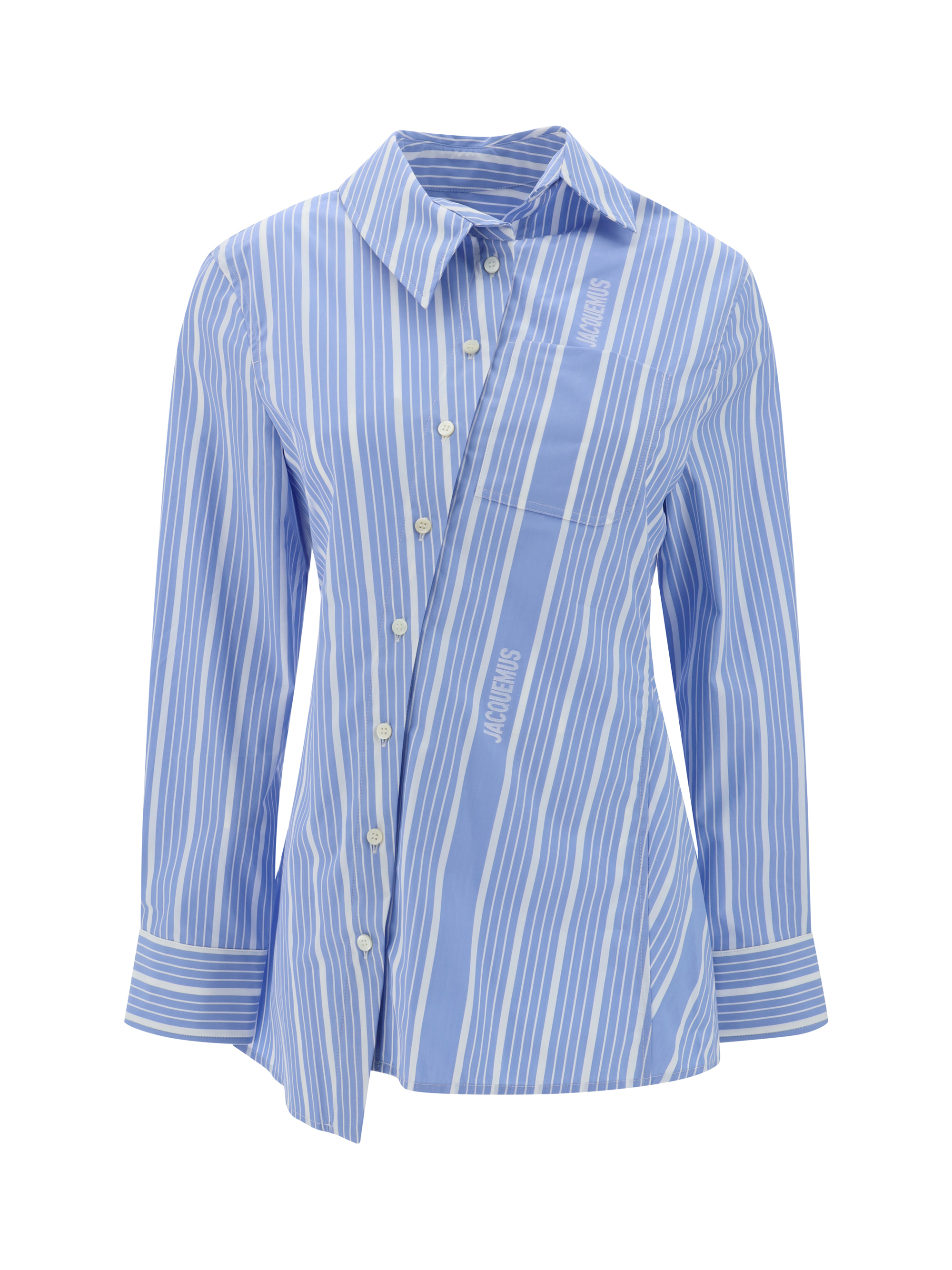 Shop Jacquemus La Petite Pochette Shirt In Jacquard Business Big Log