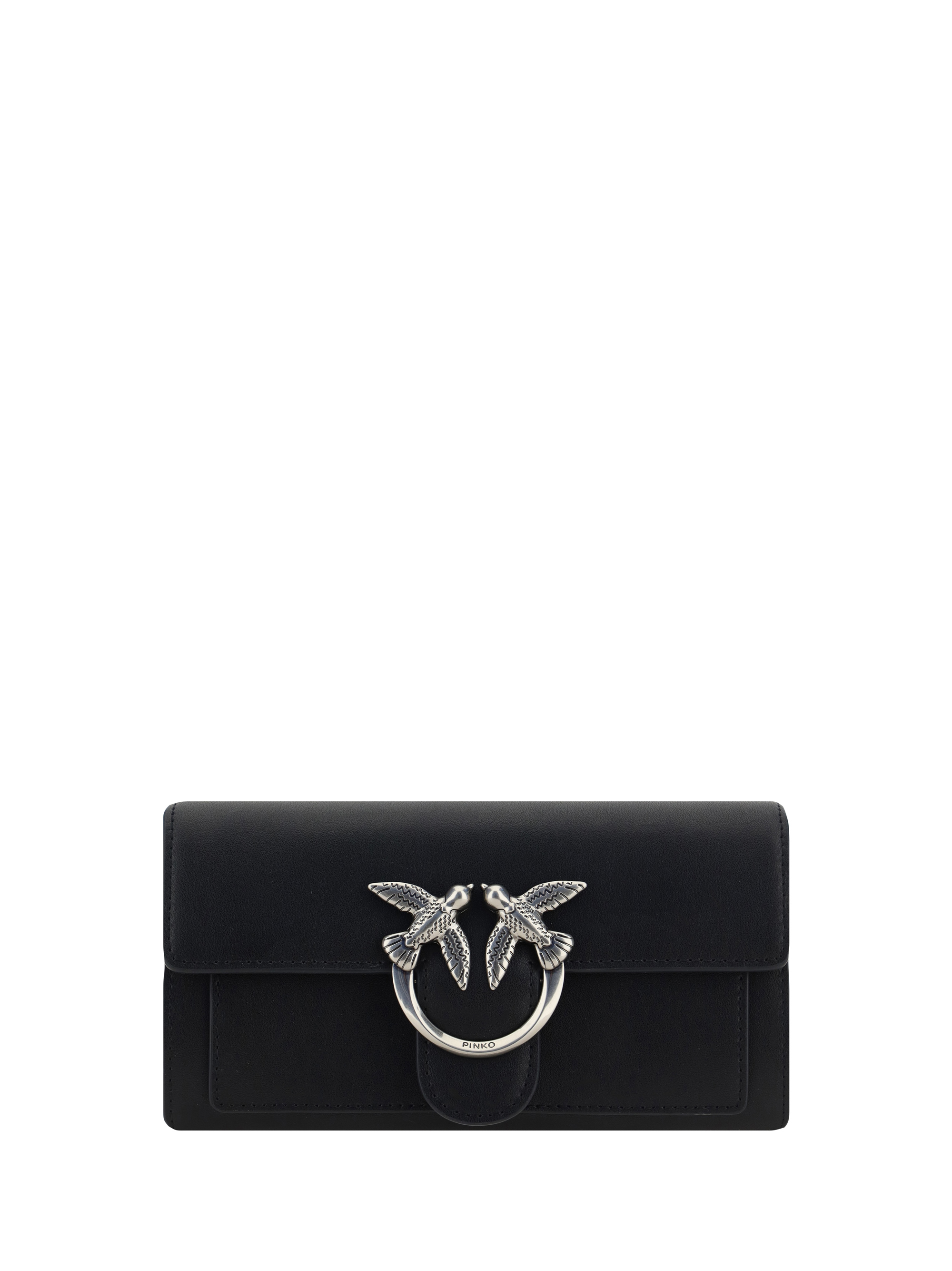 Pinko Love One Wallet In Nero-old Silver