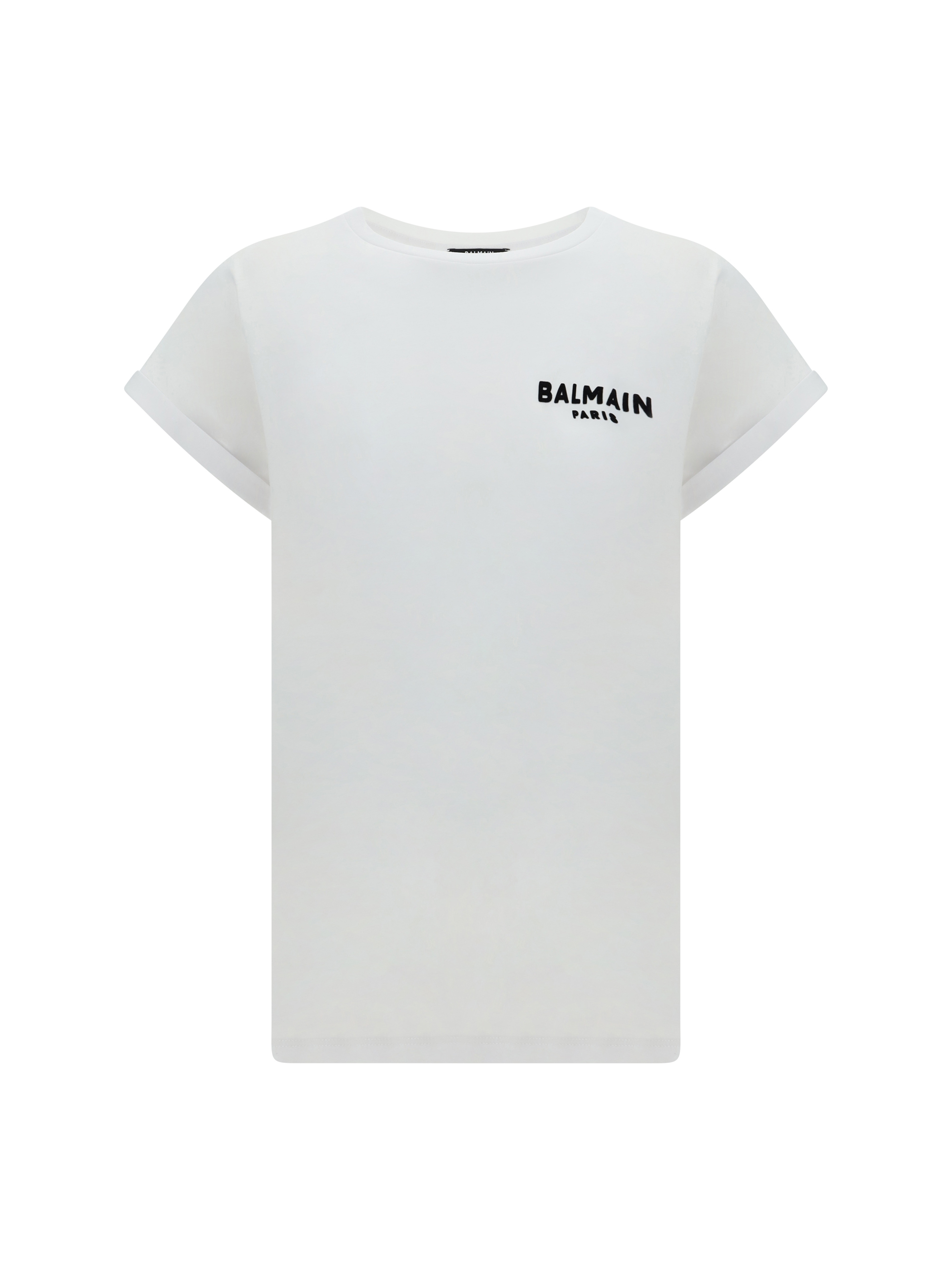 Balmain T-shirt In Gab Blanc/noir