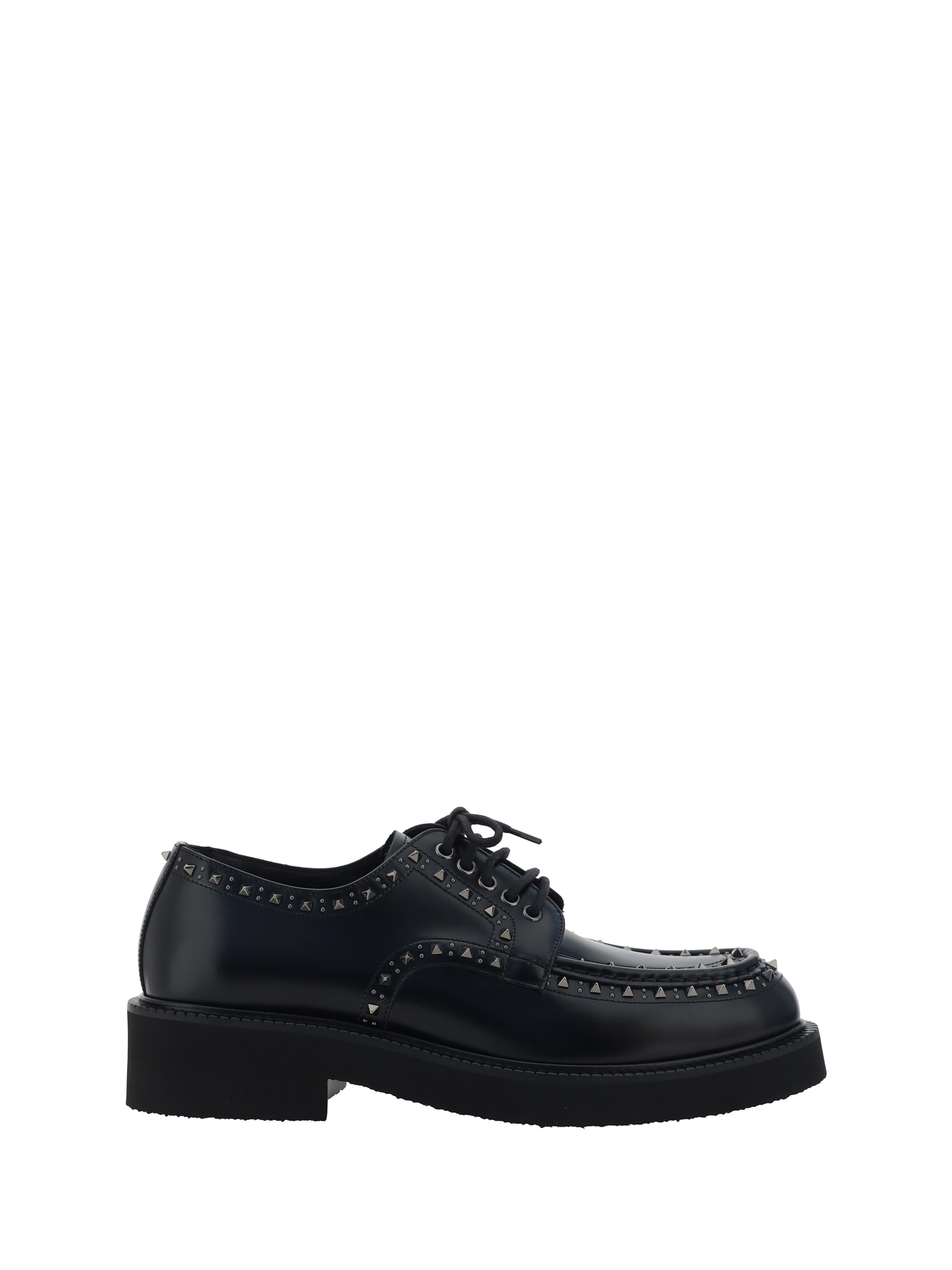 Shop Valentino Derby Lace-up Shoes In Nero