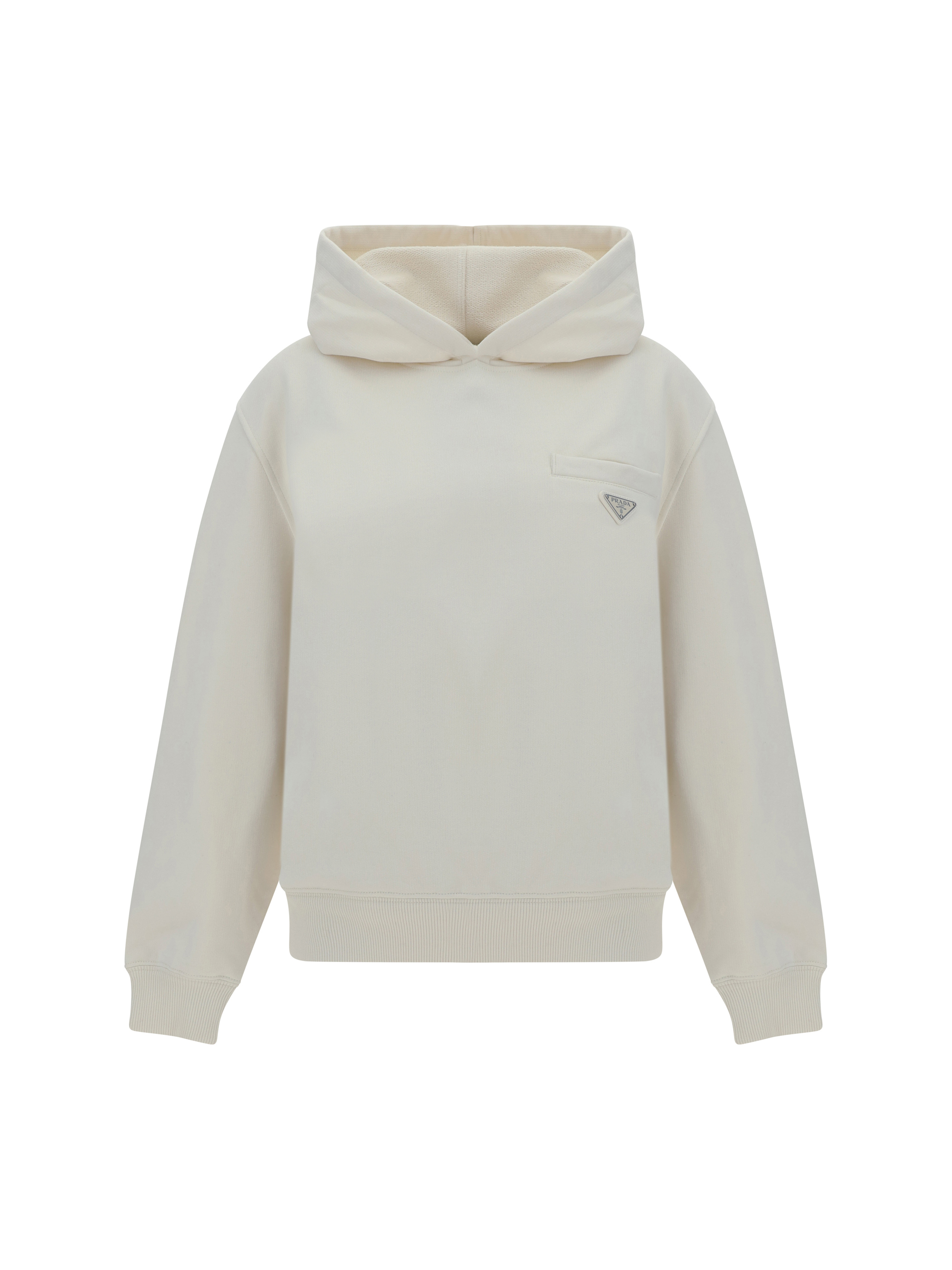 Shop Prada Hoodie In Naturale