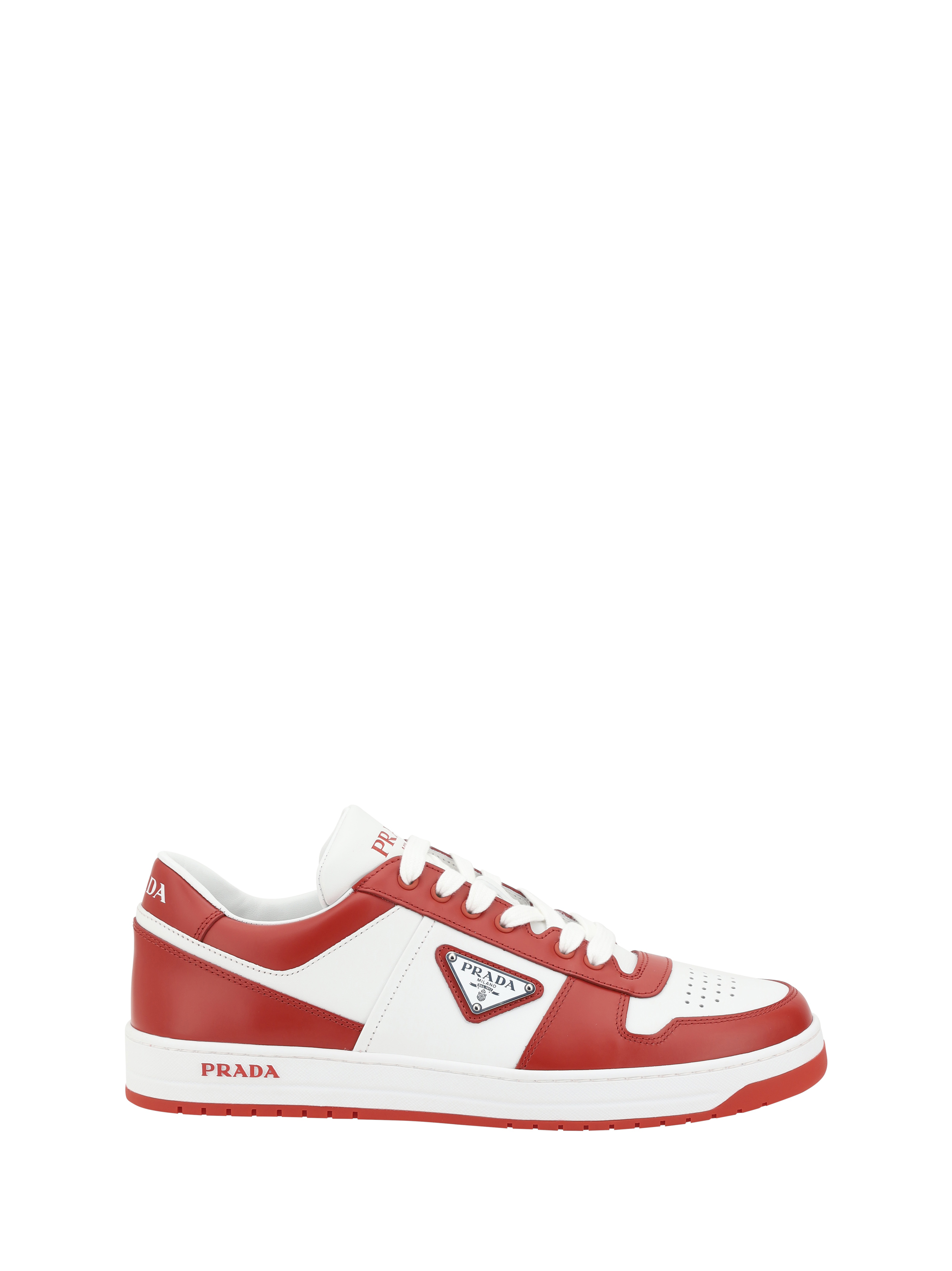 Prada Downtown Sneakers In Bianco+lacca