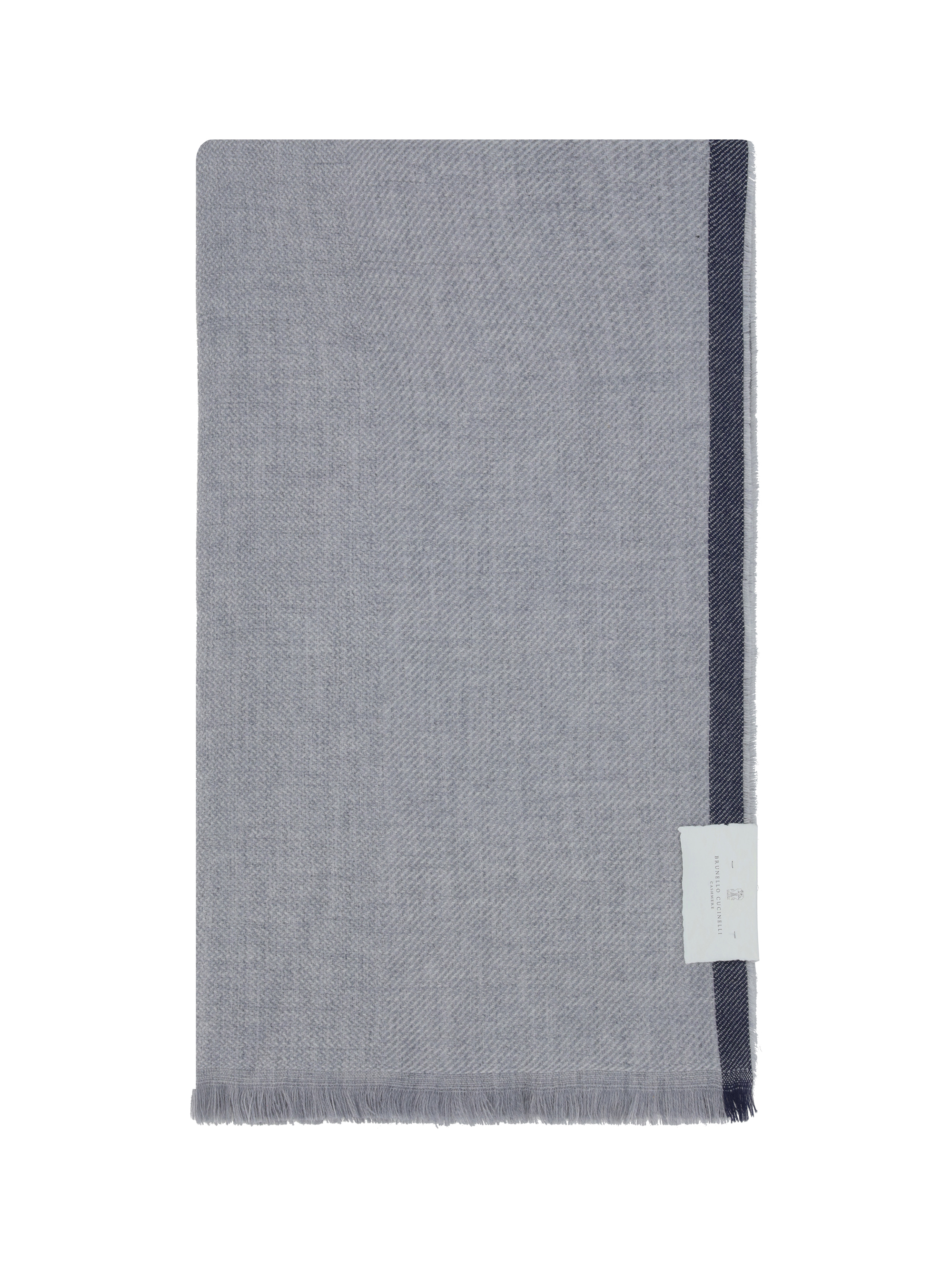 Shop Brunello Cucinelli Scarf In Grigio Perla/marina/tortora