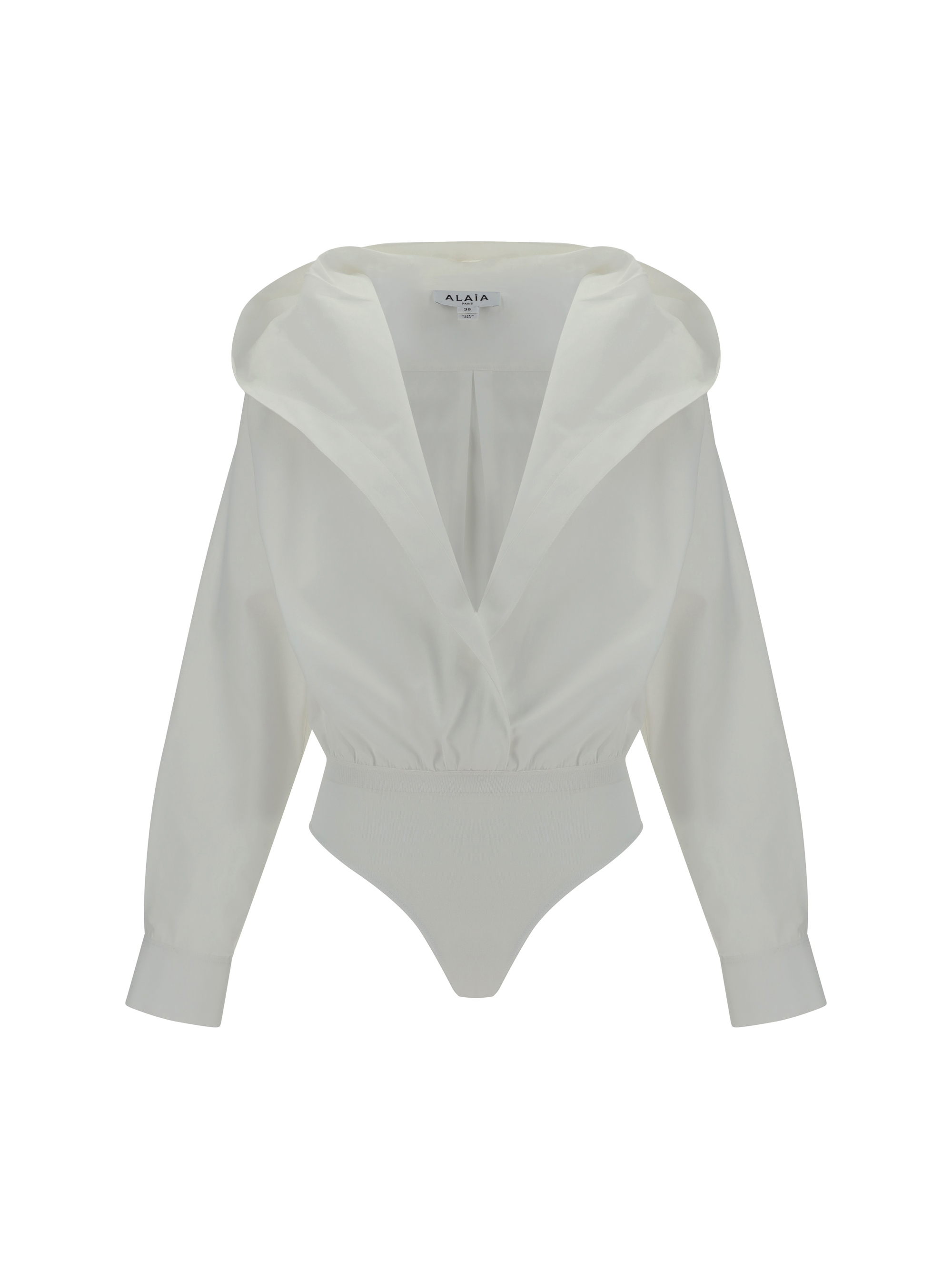 Shop Alaïa Bodysuit In Blanc