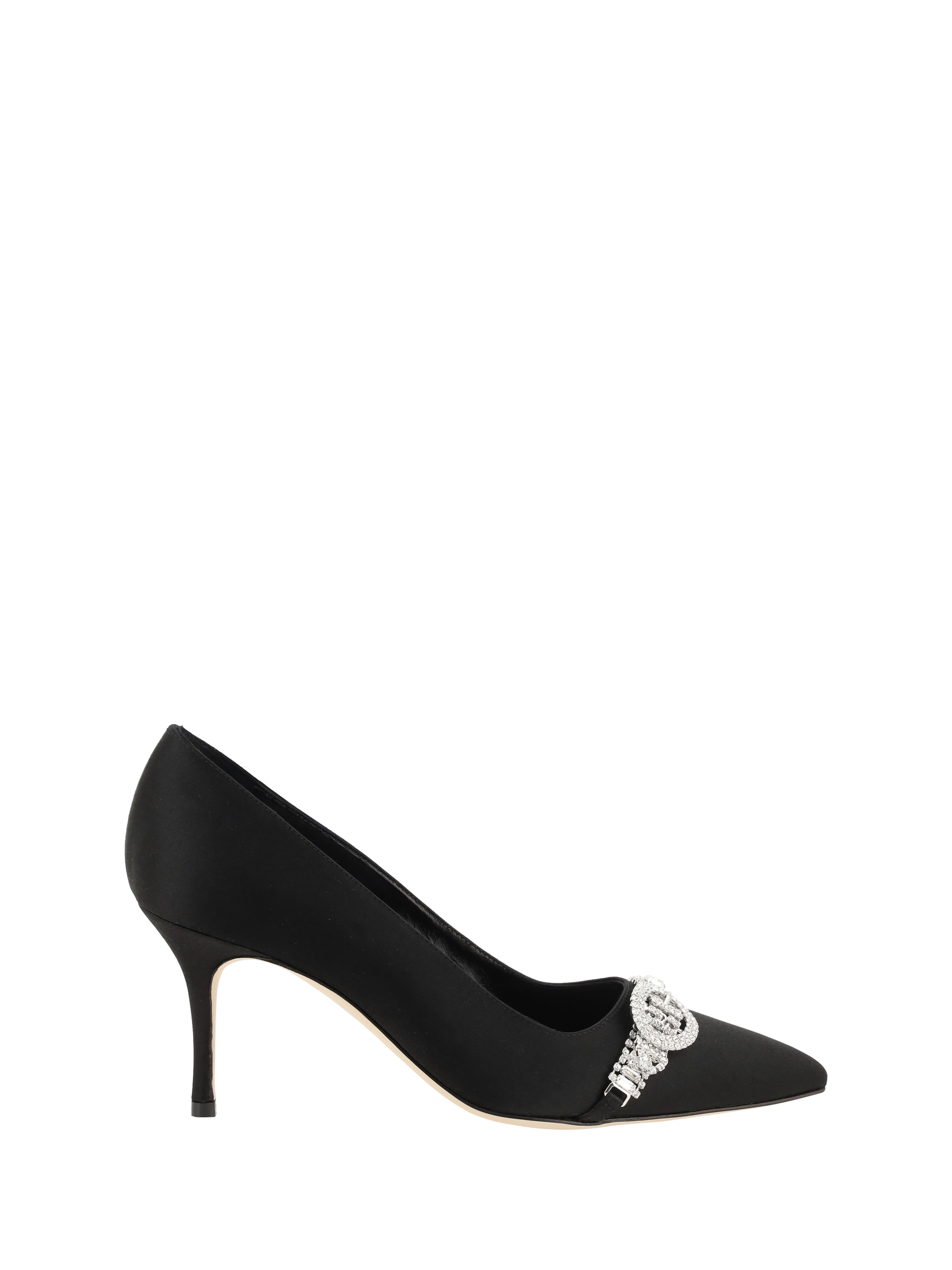 Shop Manolo Blahnik Asapump Satin Pumps In Blck