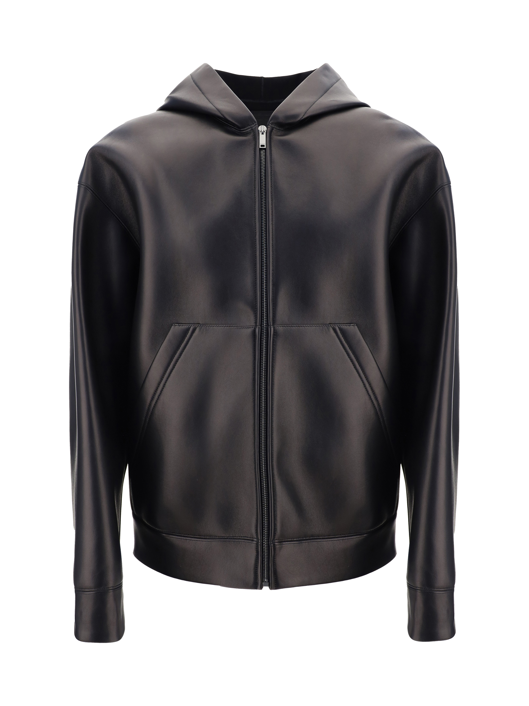 Shop Valentino Pap Leather Jacket In Nero