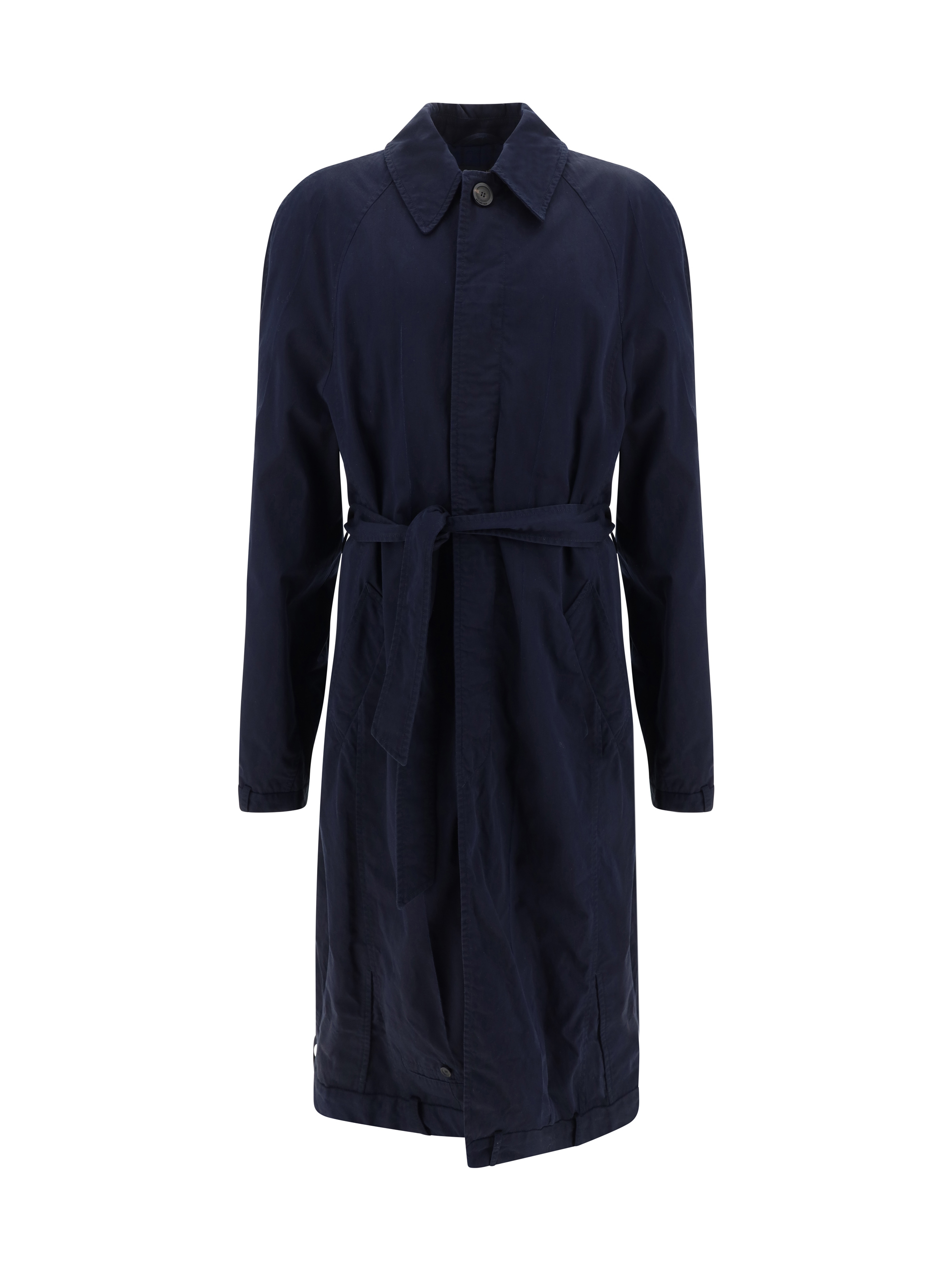 Balenciaga Cotton Car Coat In Ink