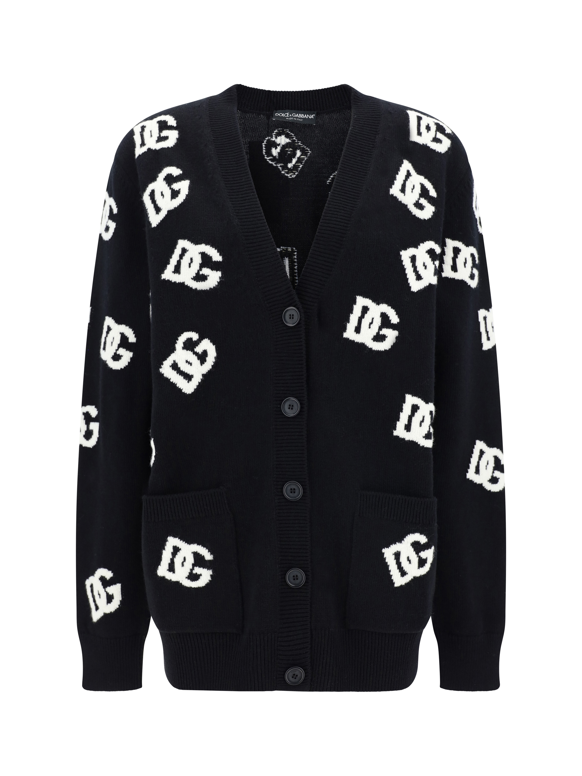 Shop Dolce & Gabbana Cardigan In Nero/bianco