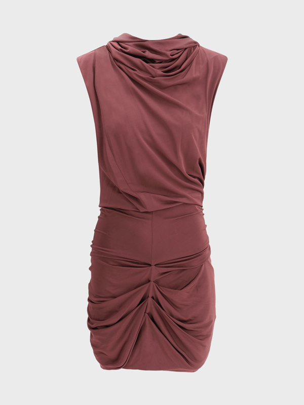 draped mini dress