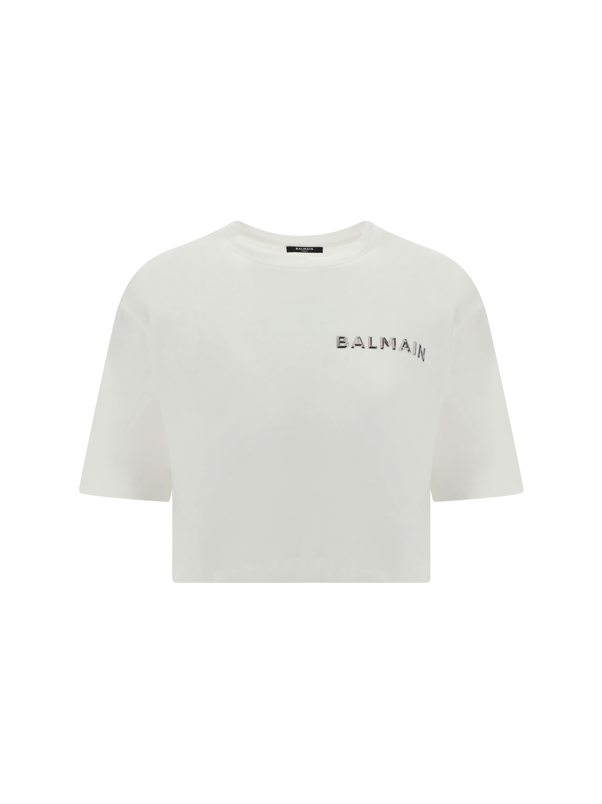 Balmain T-shirt In Gac Blanc/argent
