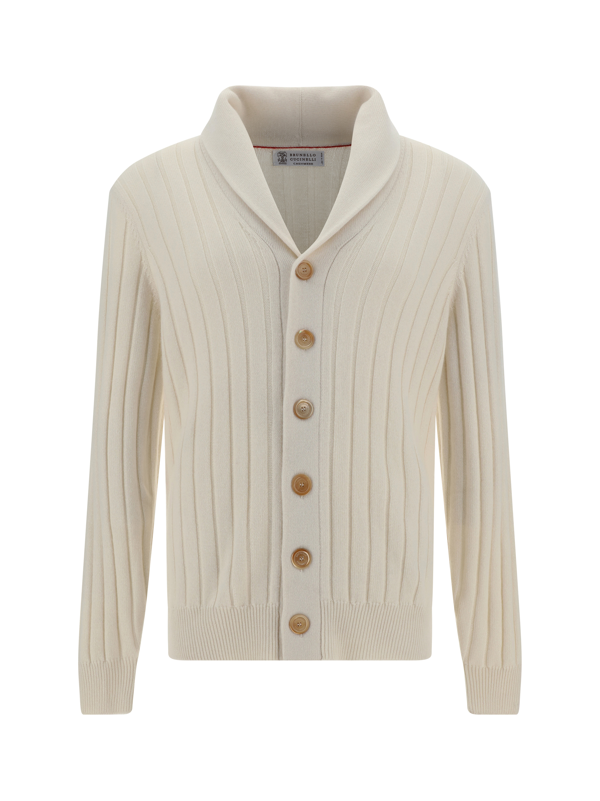 Shop Brunello Cucinelli Cashmere Cardigan In Ecru