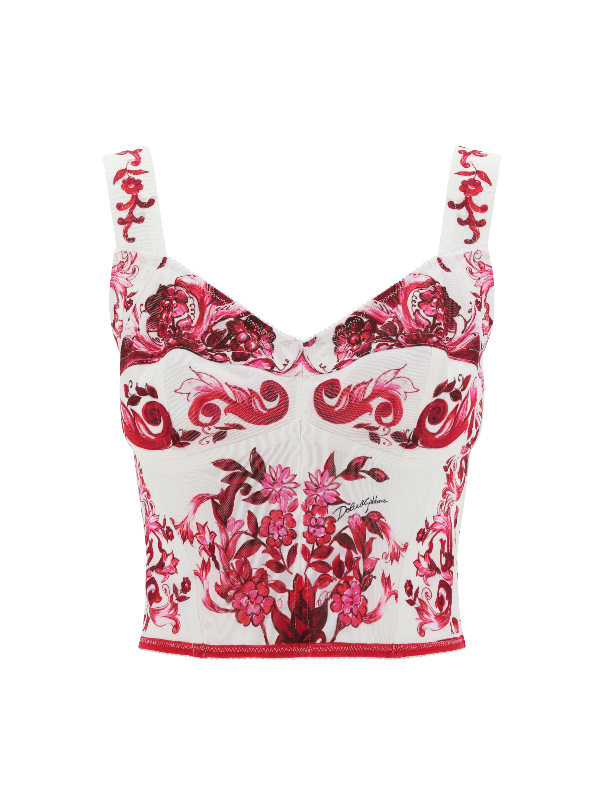 DOLCE & GABBANA BUSTIER TOP,F7W98TFPSH5_HE3TN