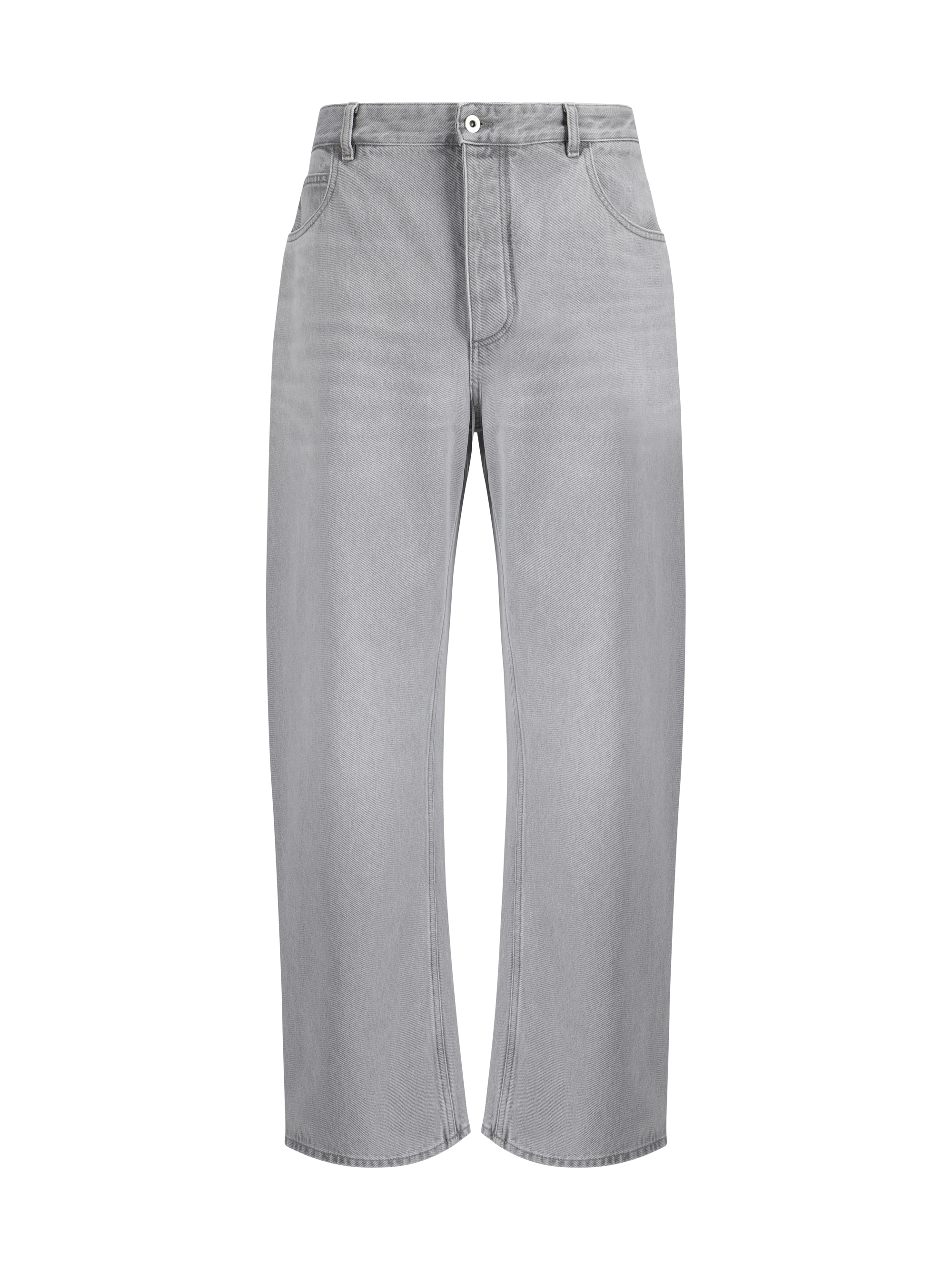 Shop Bottega Veneta Denim Pants In Light Grey