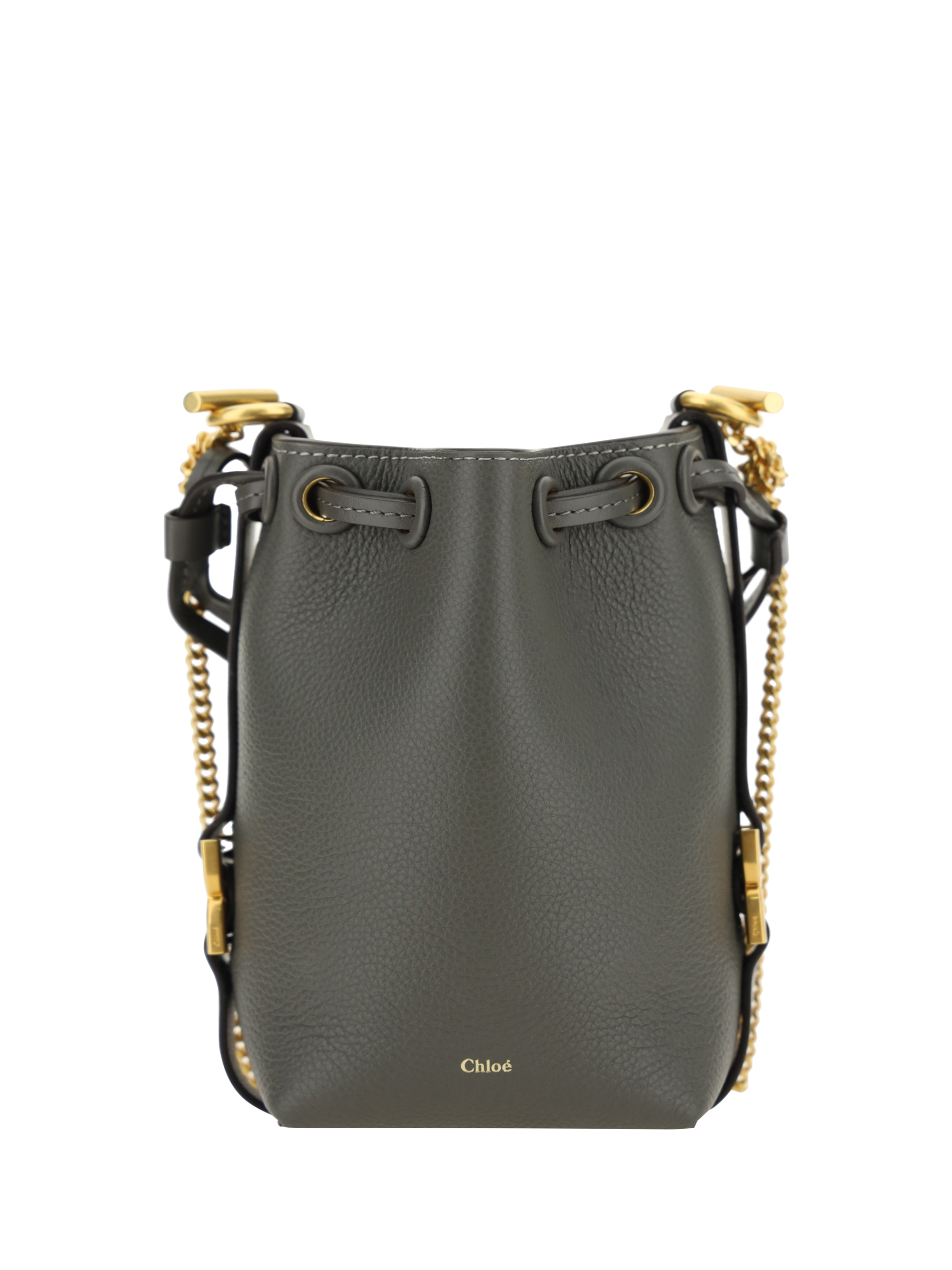 Shop Chloé Micro Marcie Shoulder Bag In Elephant Grey