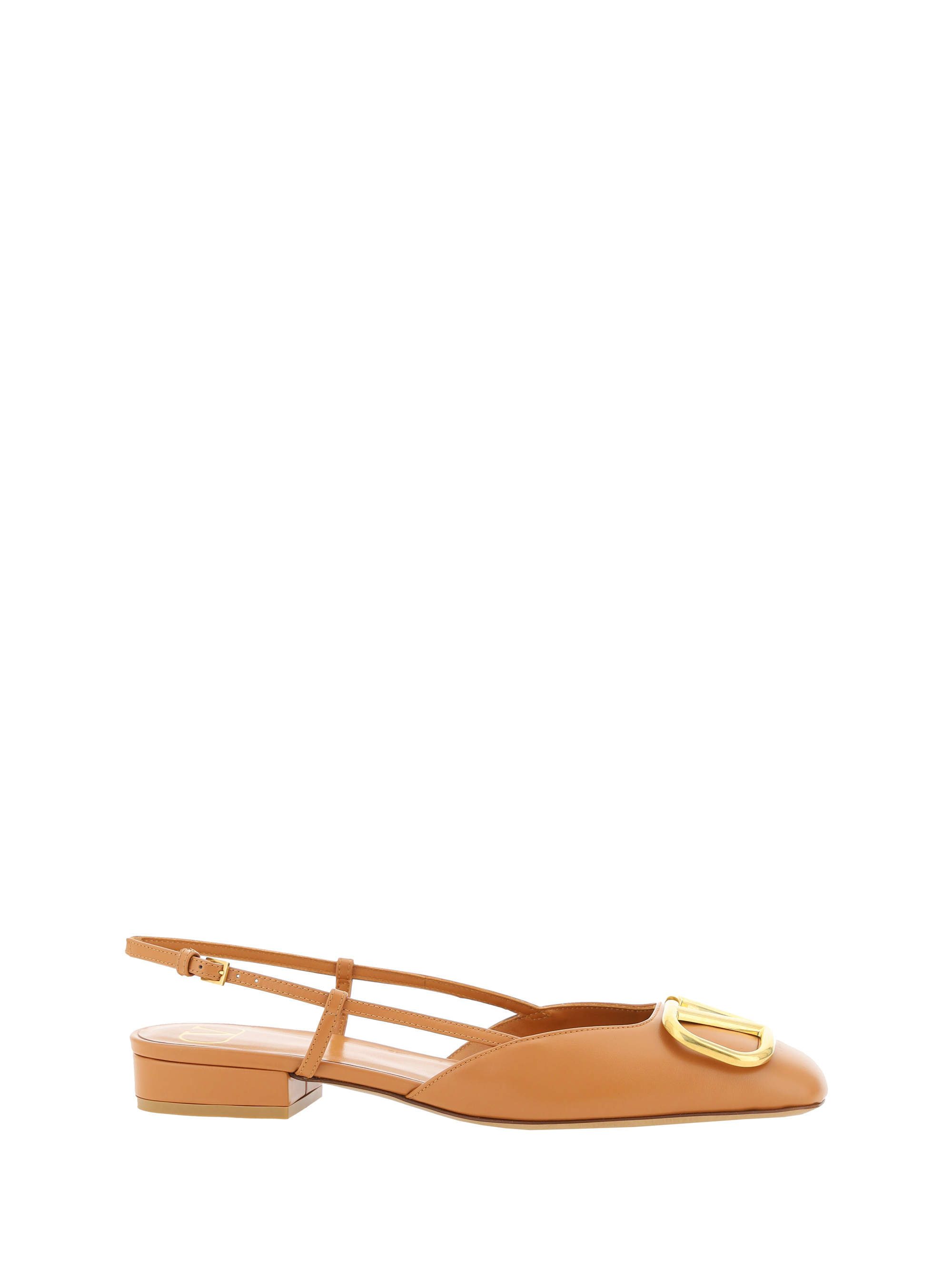 Shop Valentino Vlogo Ballerinas In Almond Beige