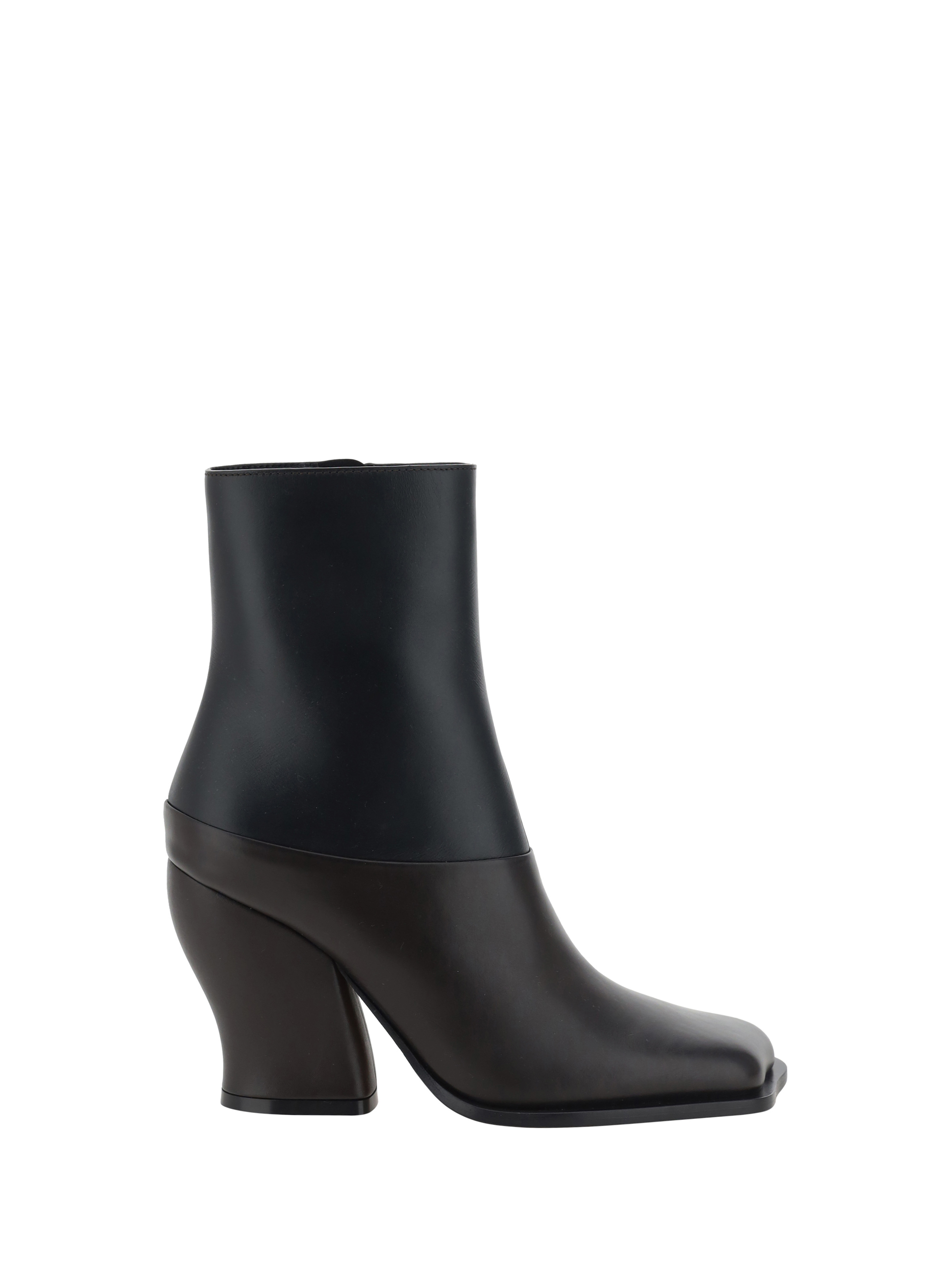 Shop Loewe Onda Ankle Boots In Black/dark Brown