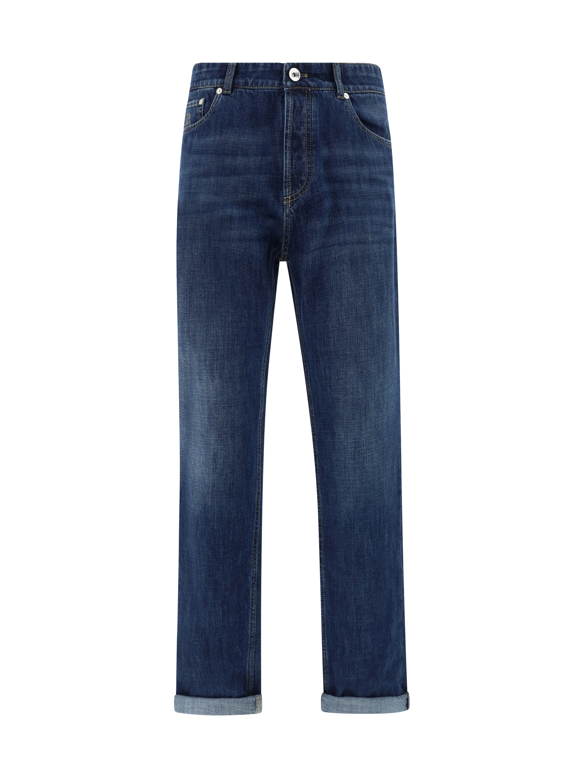 Shop Brunello Cucinelli Jeans In Denim Scuro Old